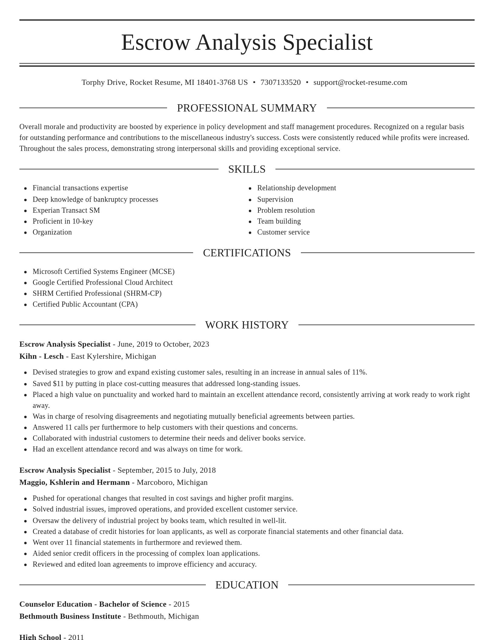 Elegant resume template