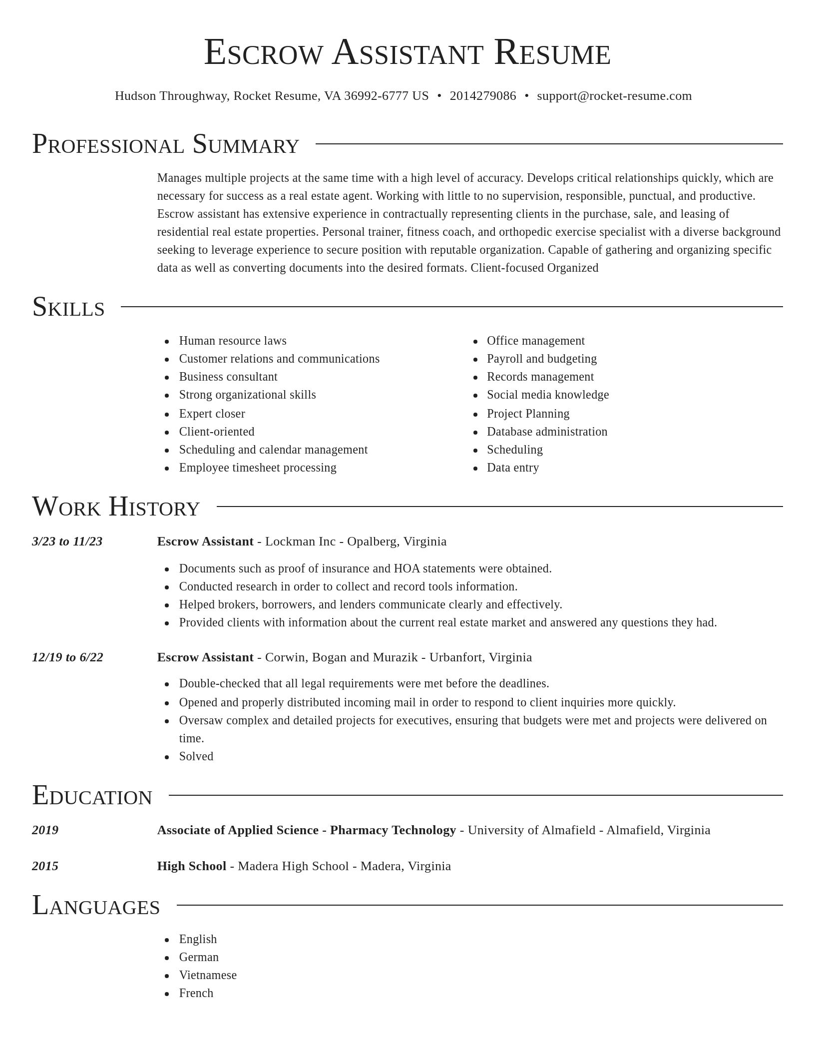Director resume template