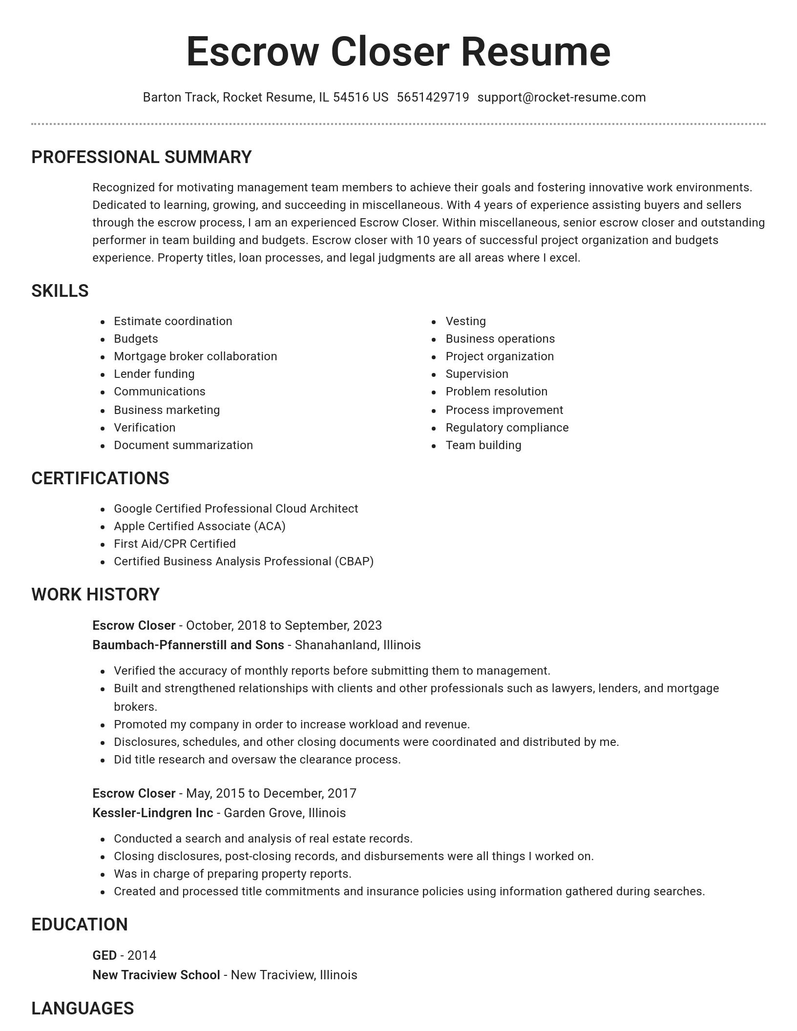 Brilliant resume template