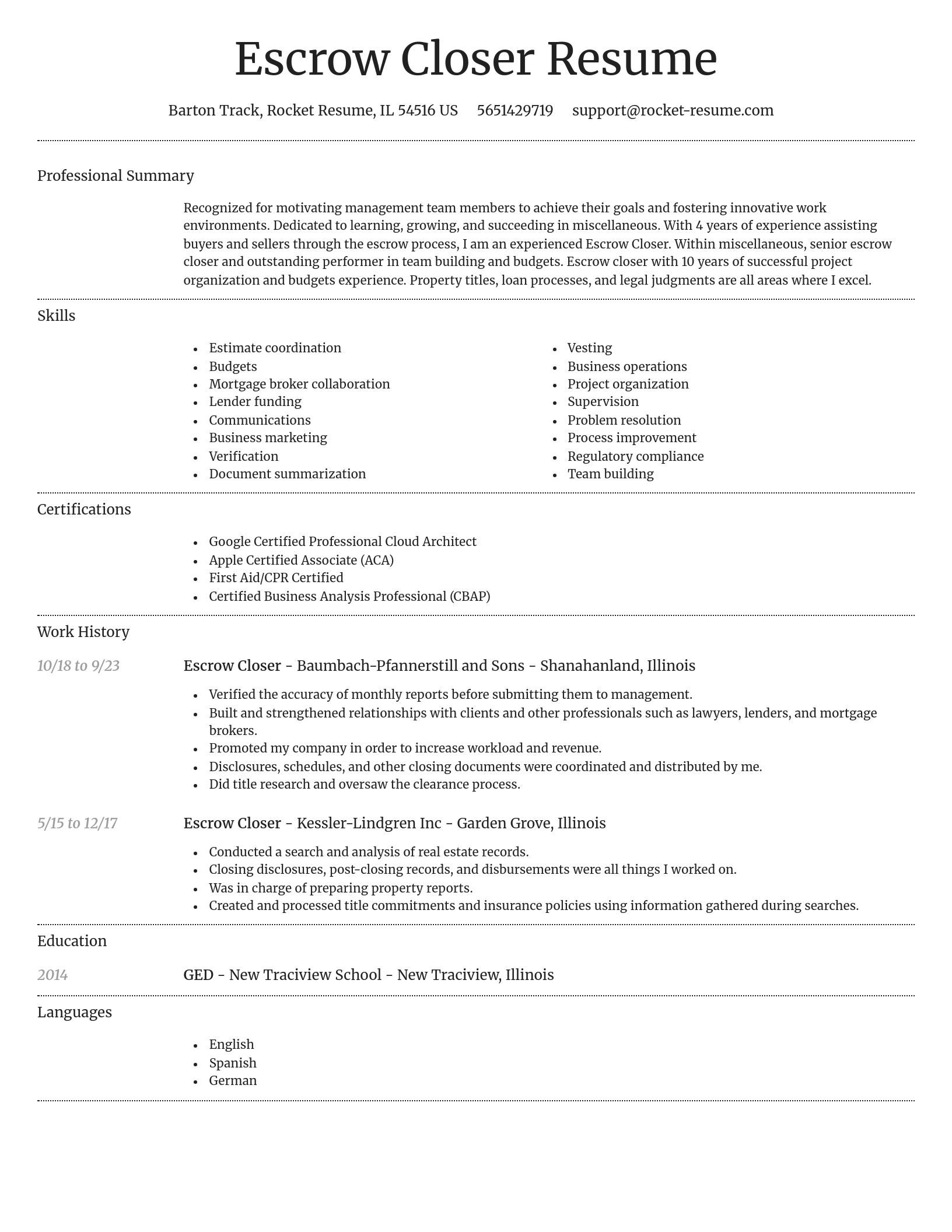 Dignified resume template