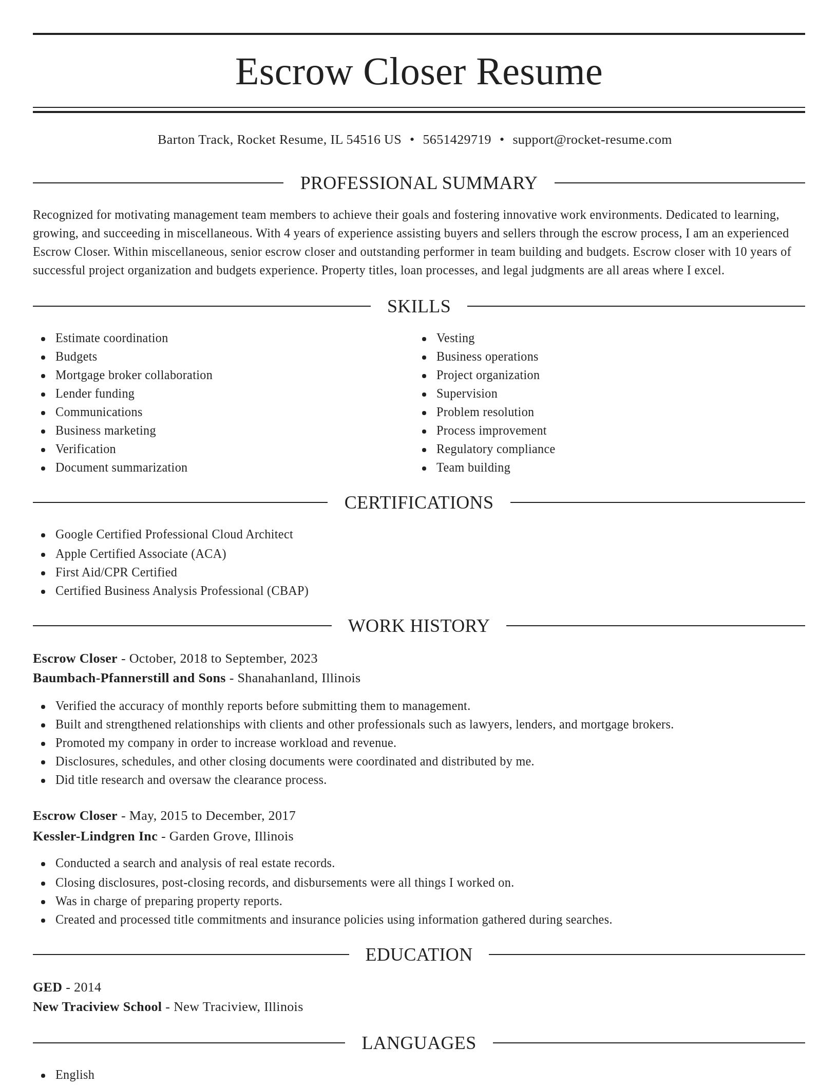 Elegant resume template