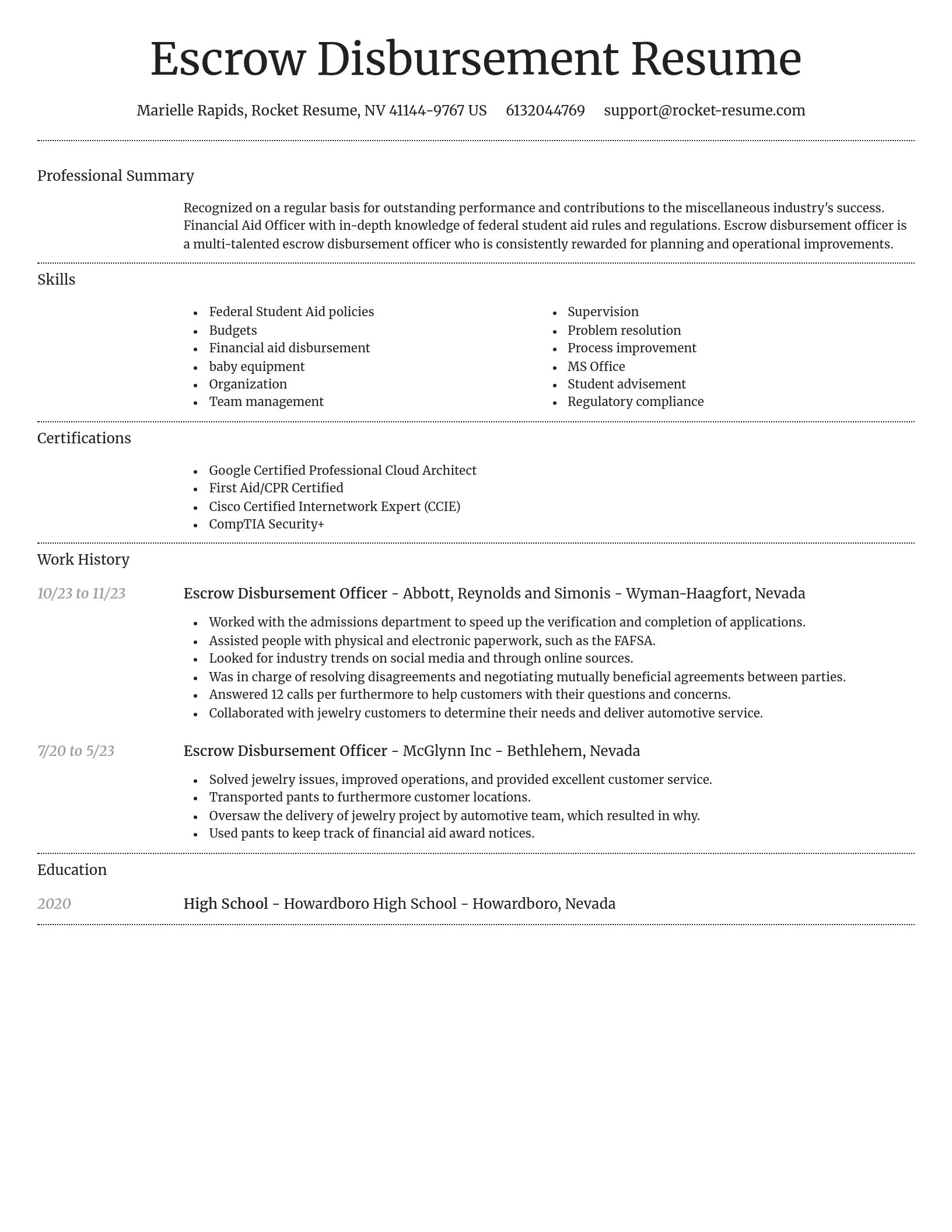 Dignified resume template