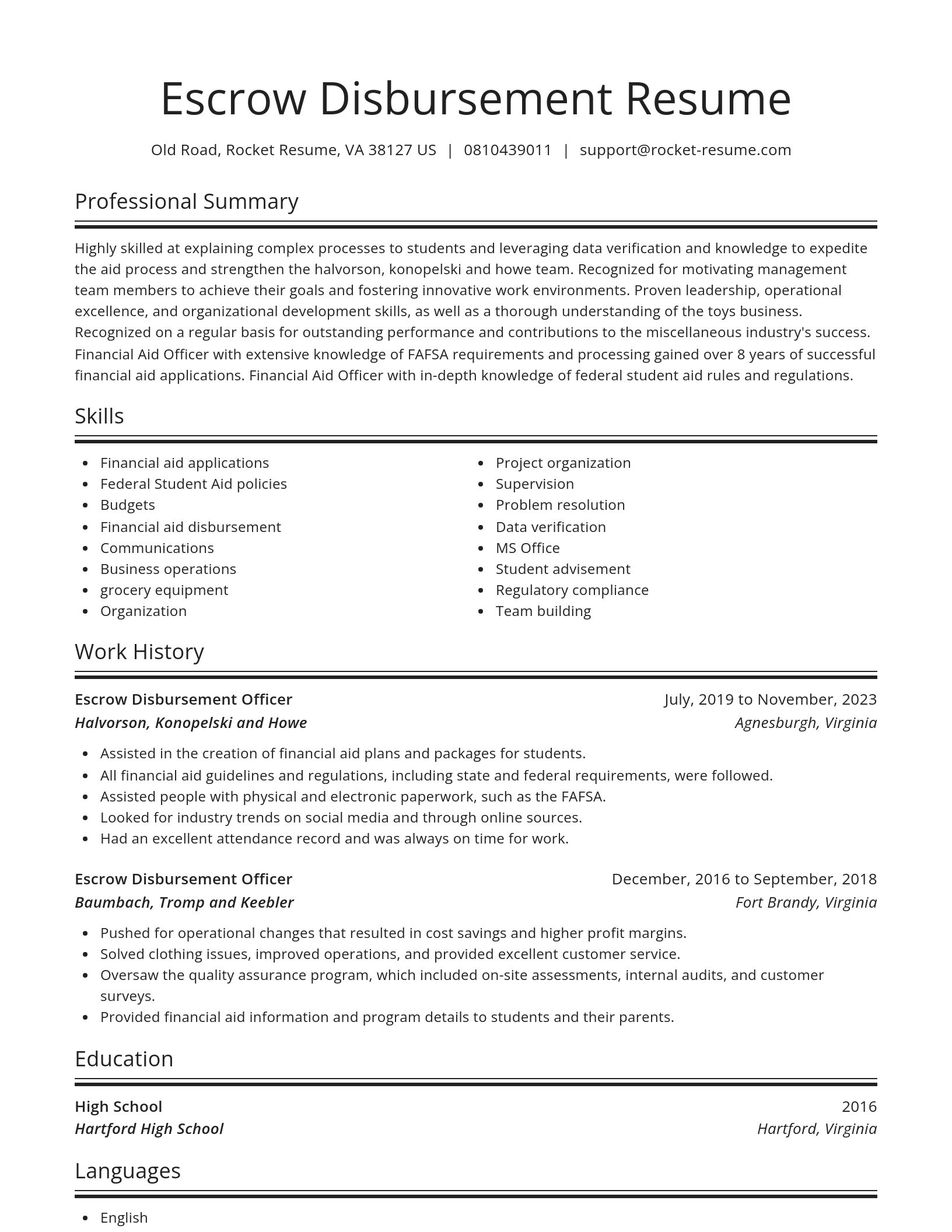 Spotlight resume template