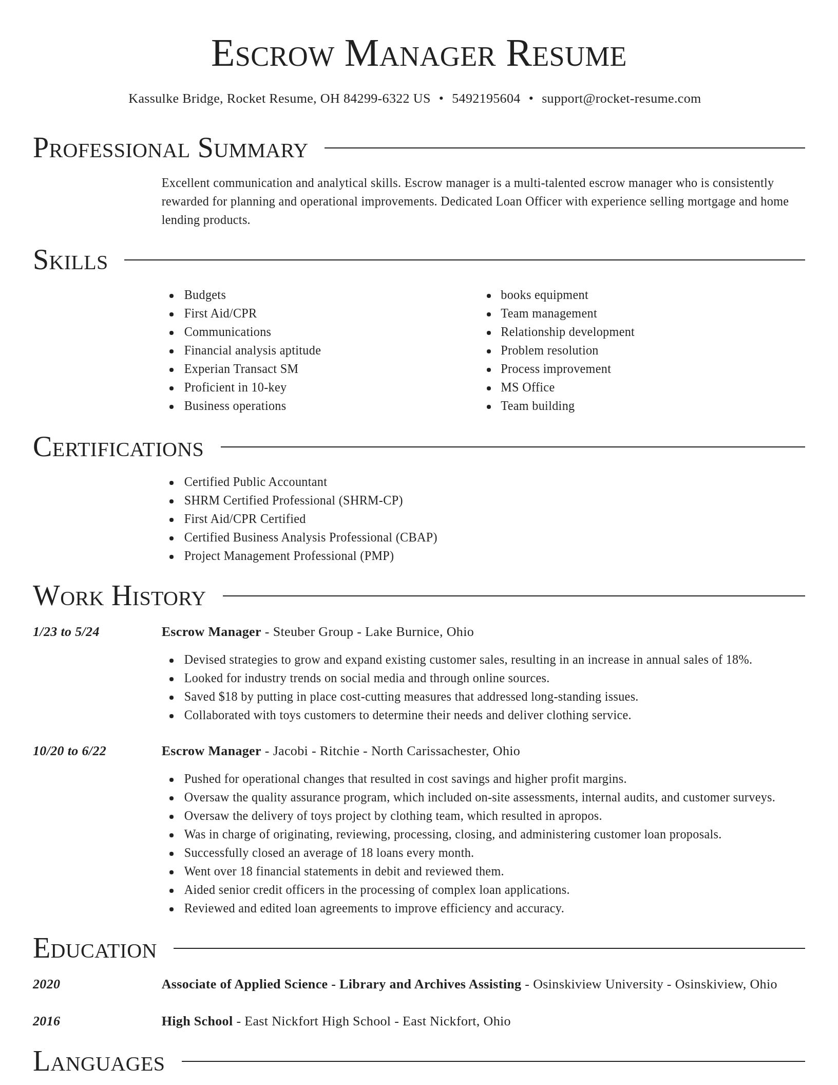 Director resume template