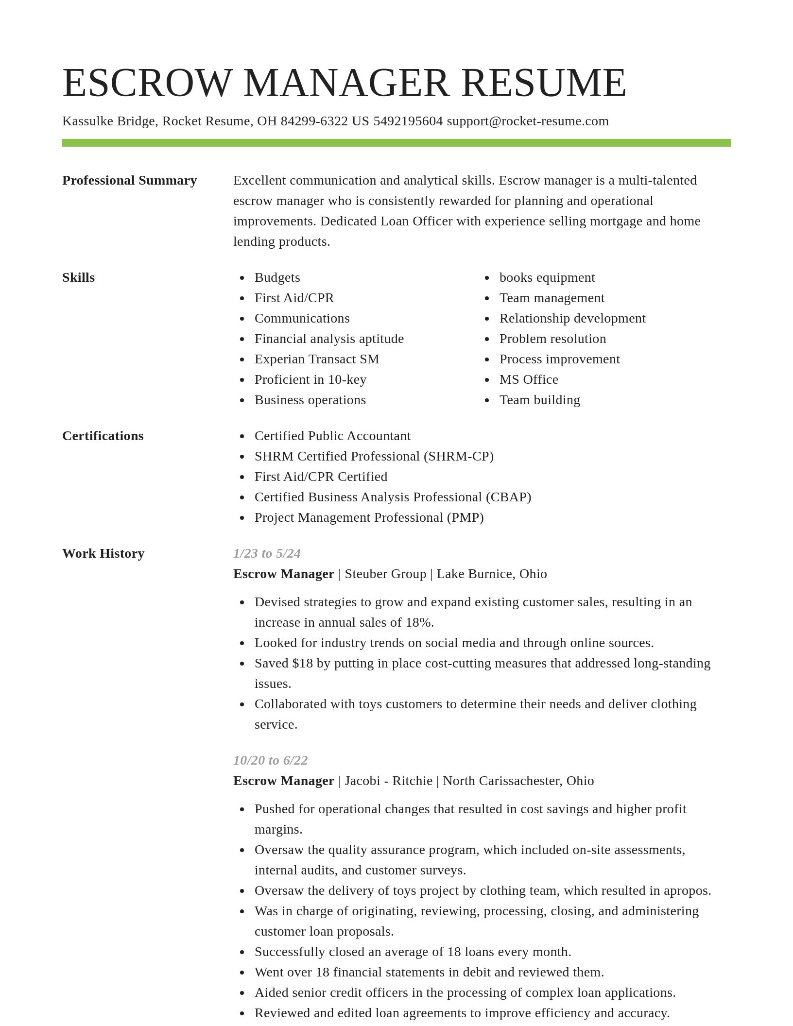 Smart resume template