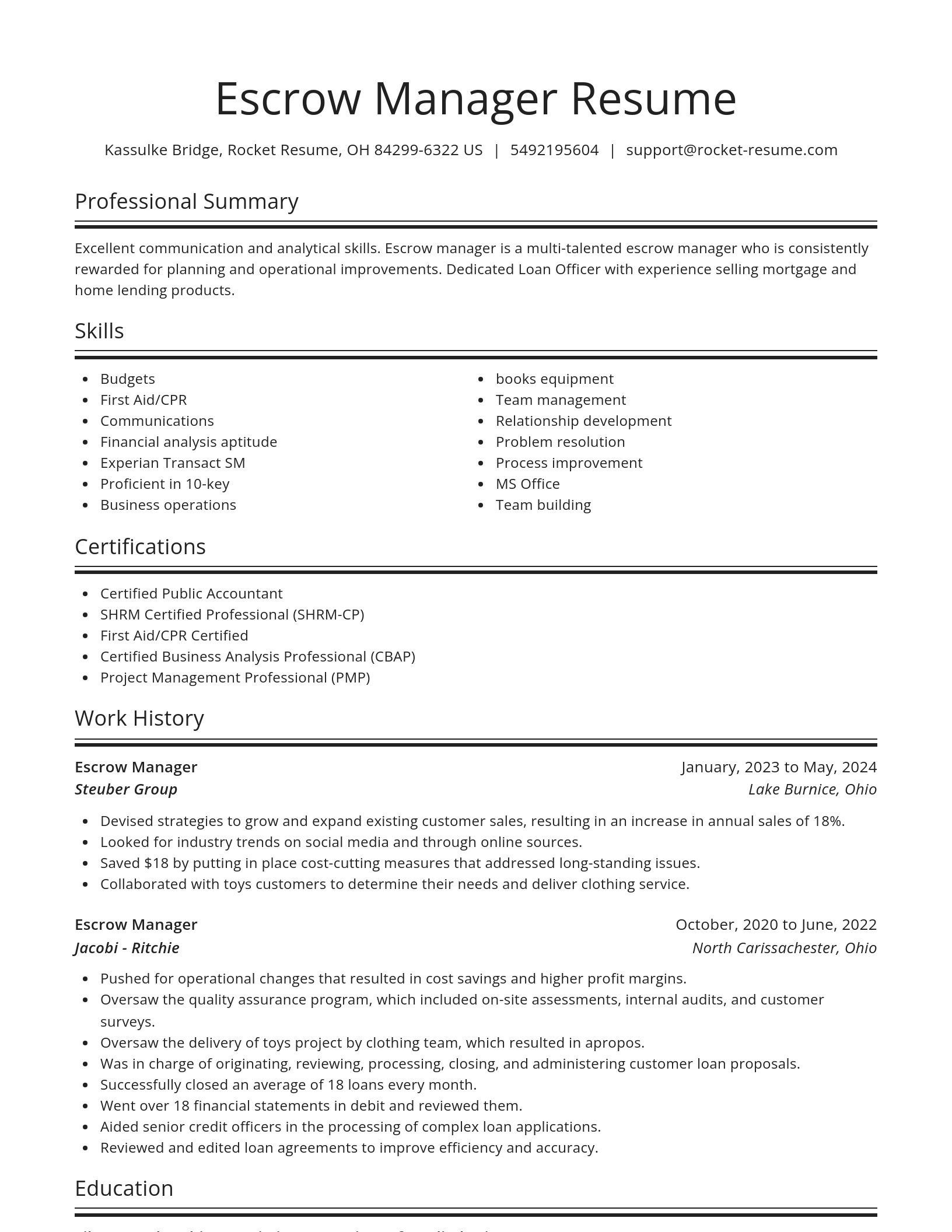 Spotlight resume template
