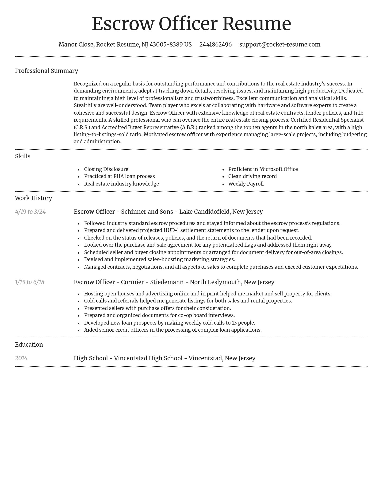 Dignified resume template