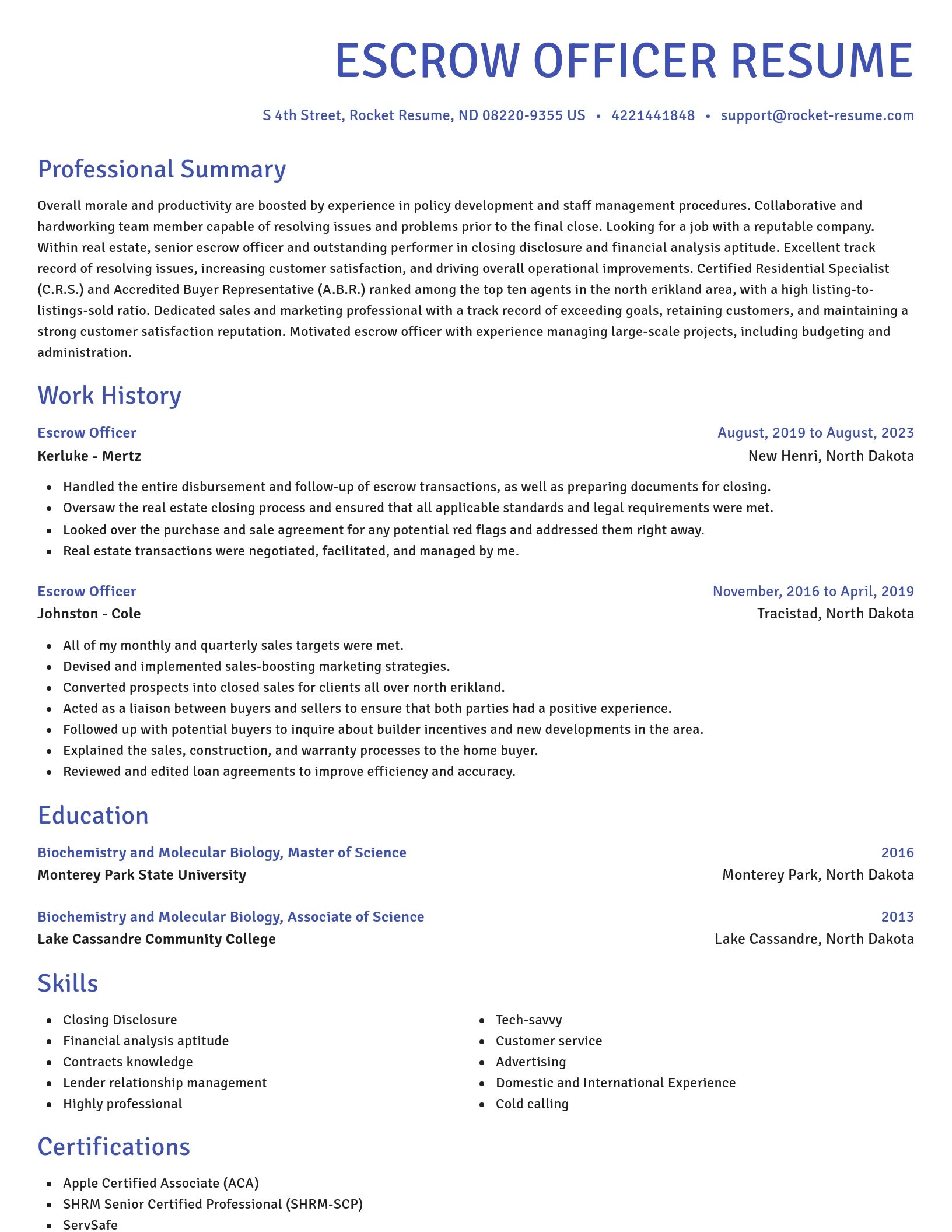 Novel resume template