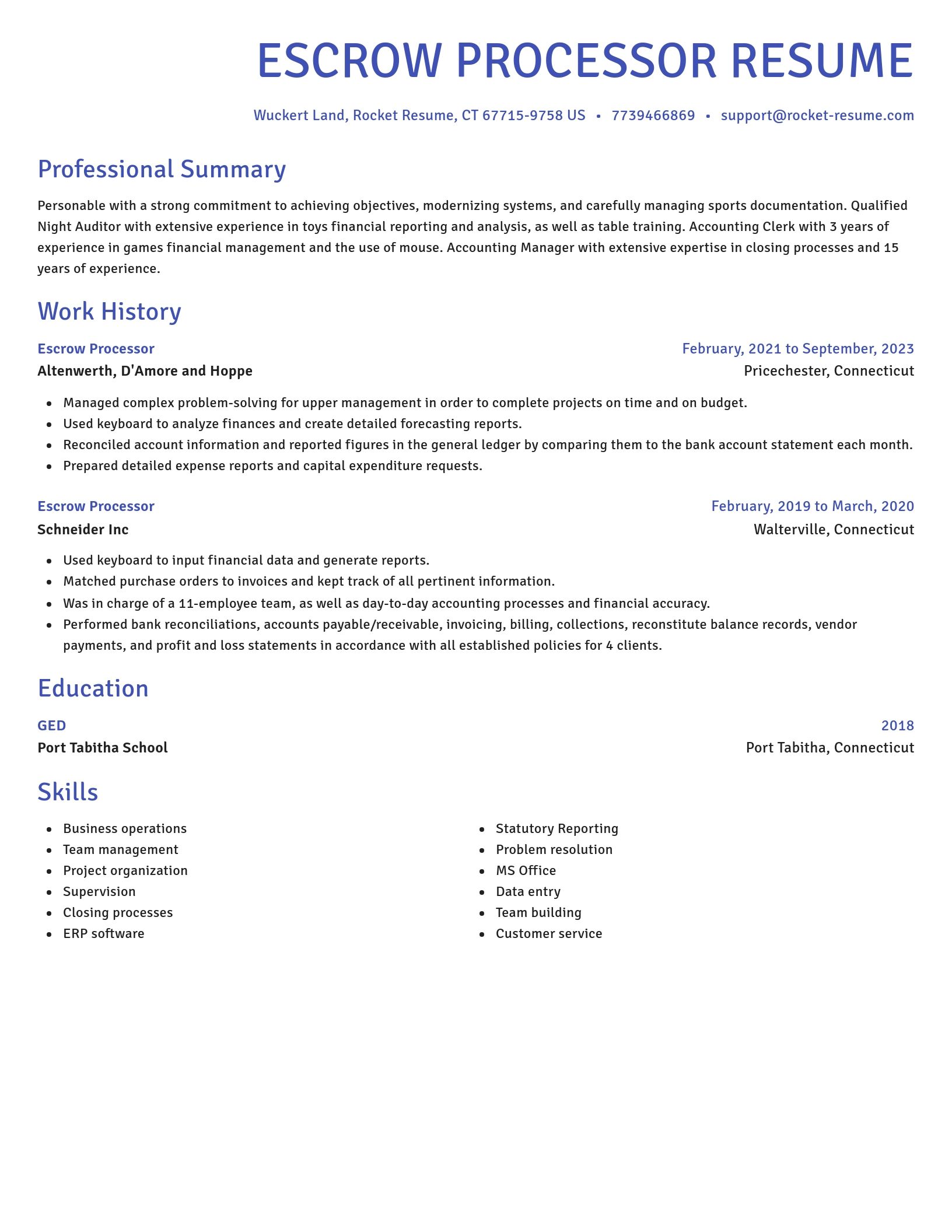 Novel resume template