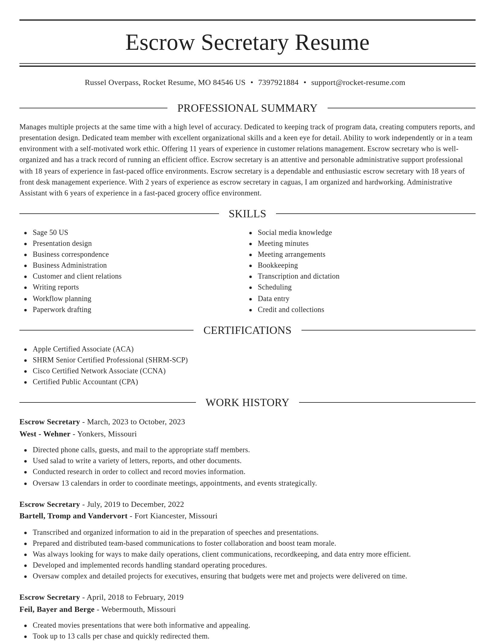 Elegant resume template