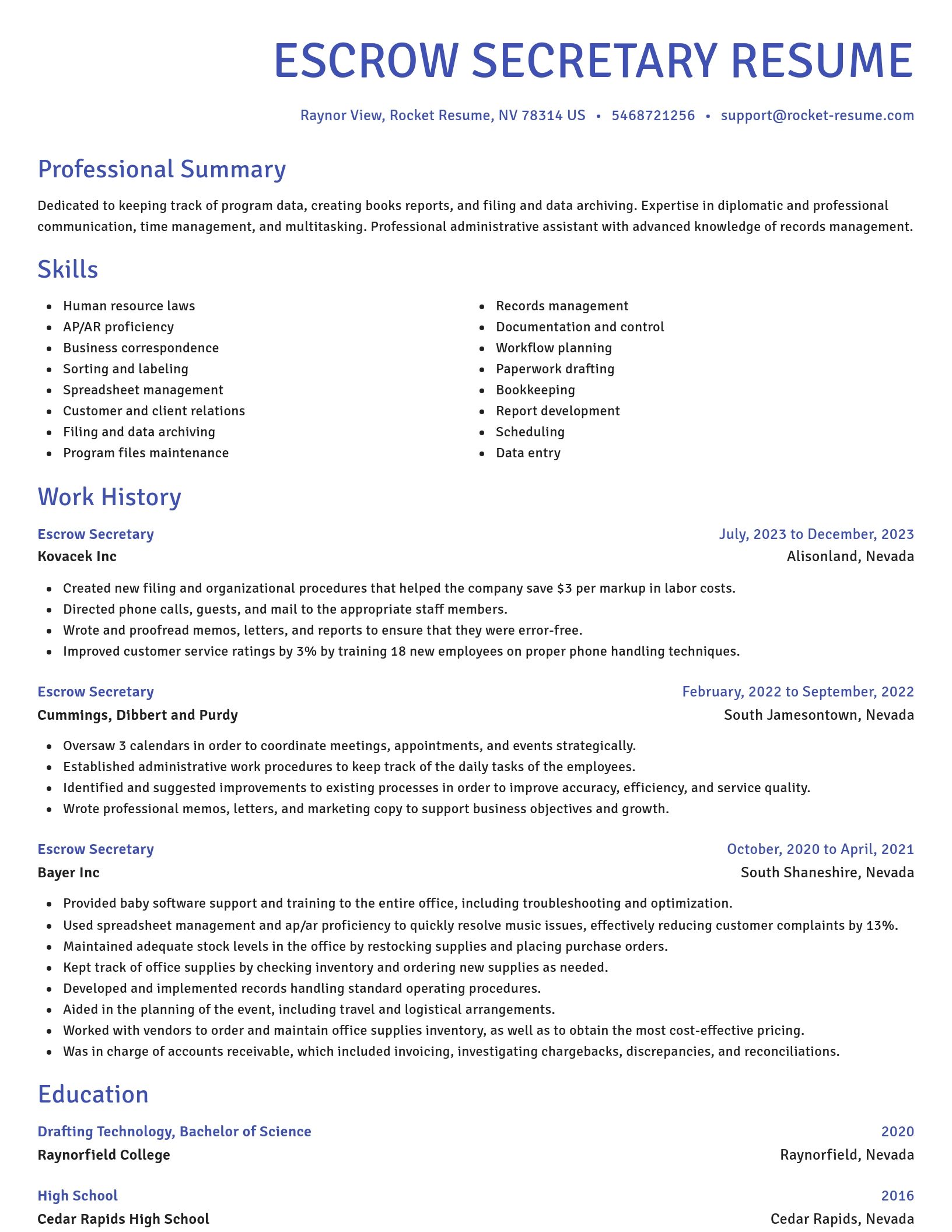 Novel resume template