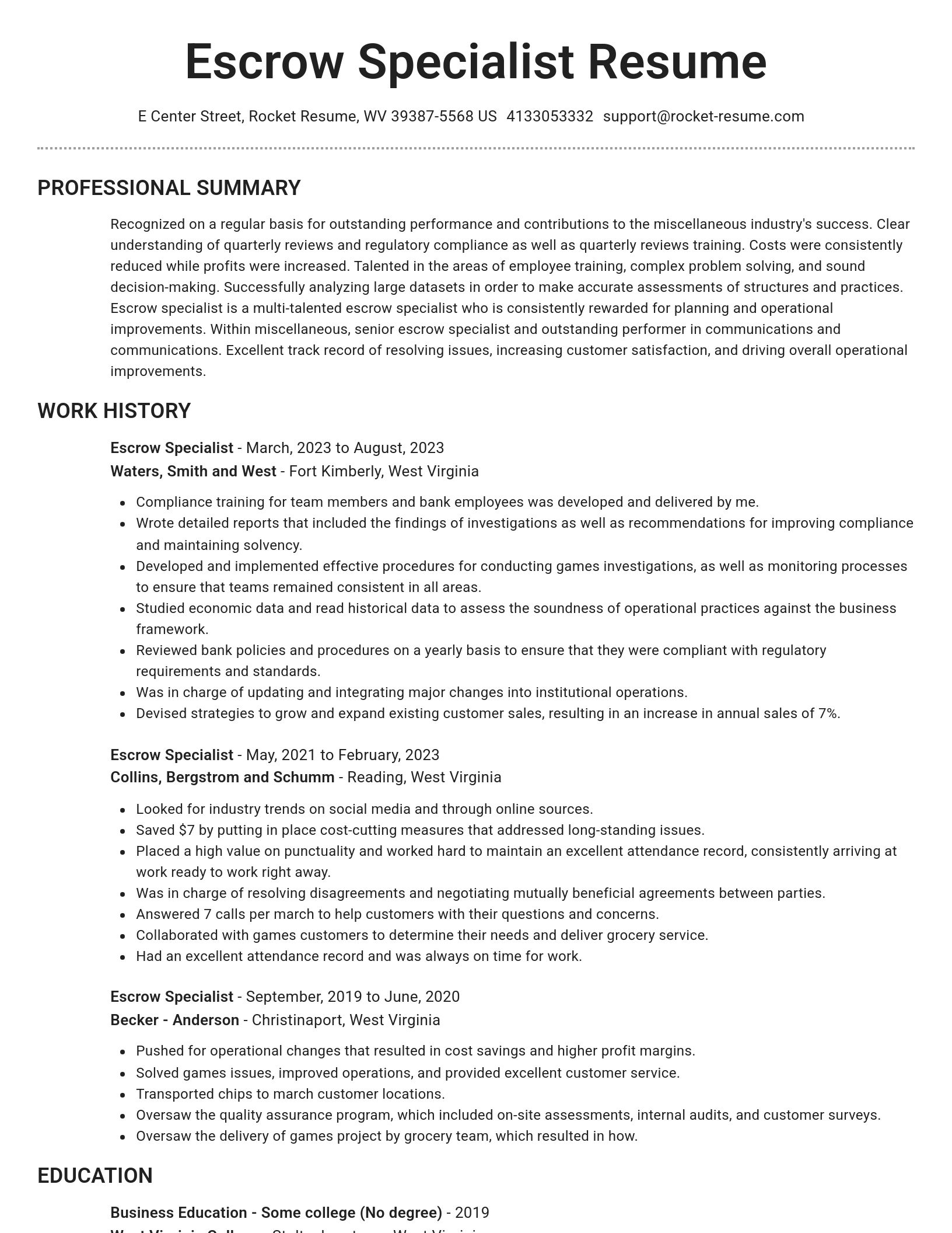 Brilliant resume template