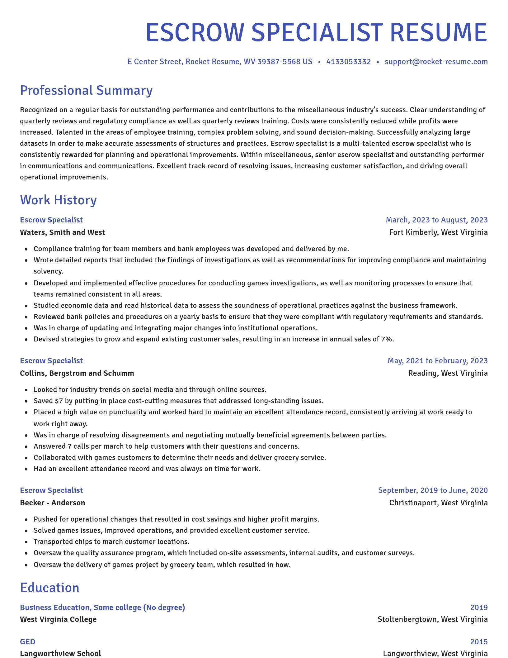 Novel resume template
