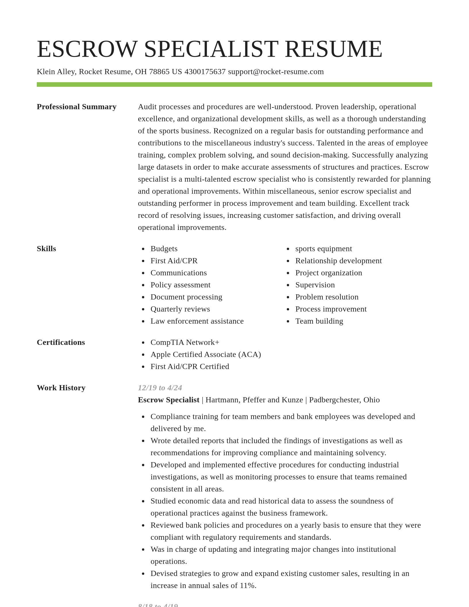 Smart resume template