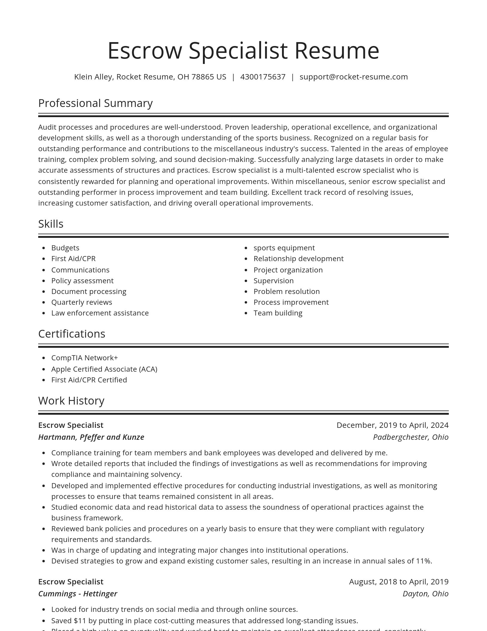 Spotlight resume template