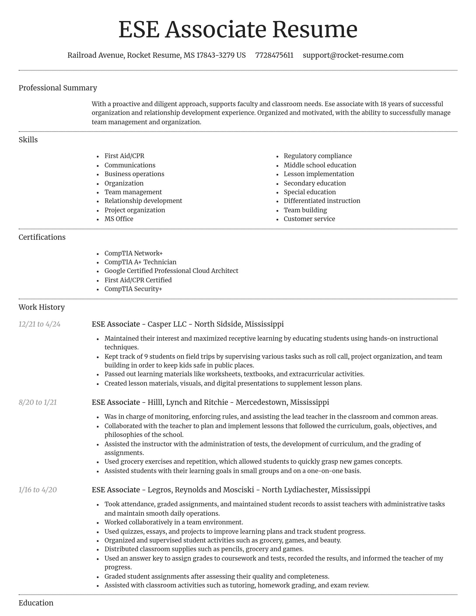 Dignified resume template