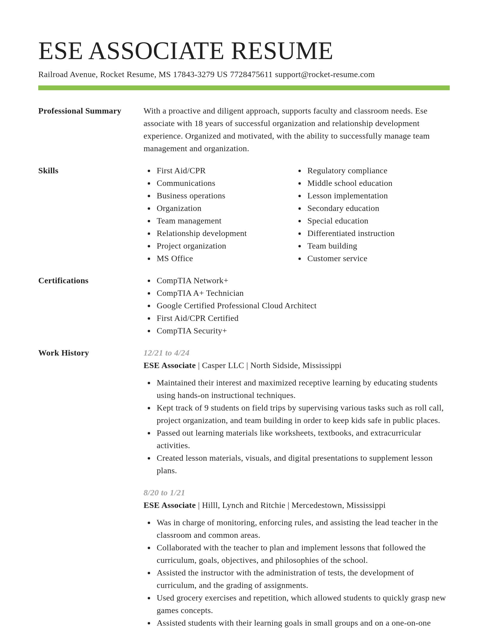 Smart resume template