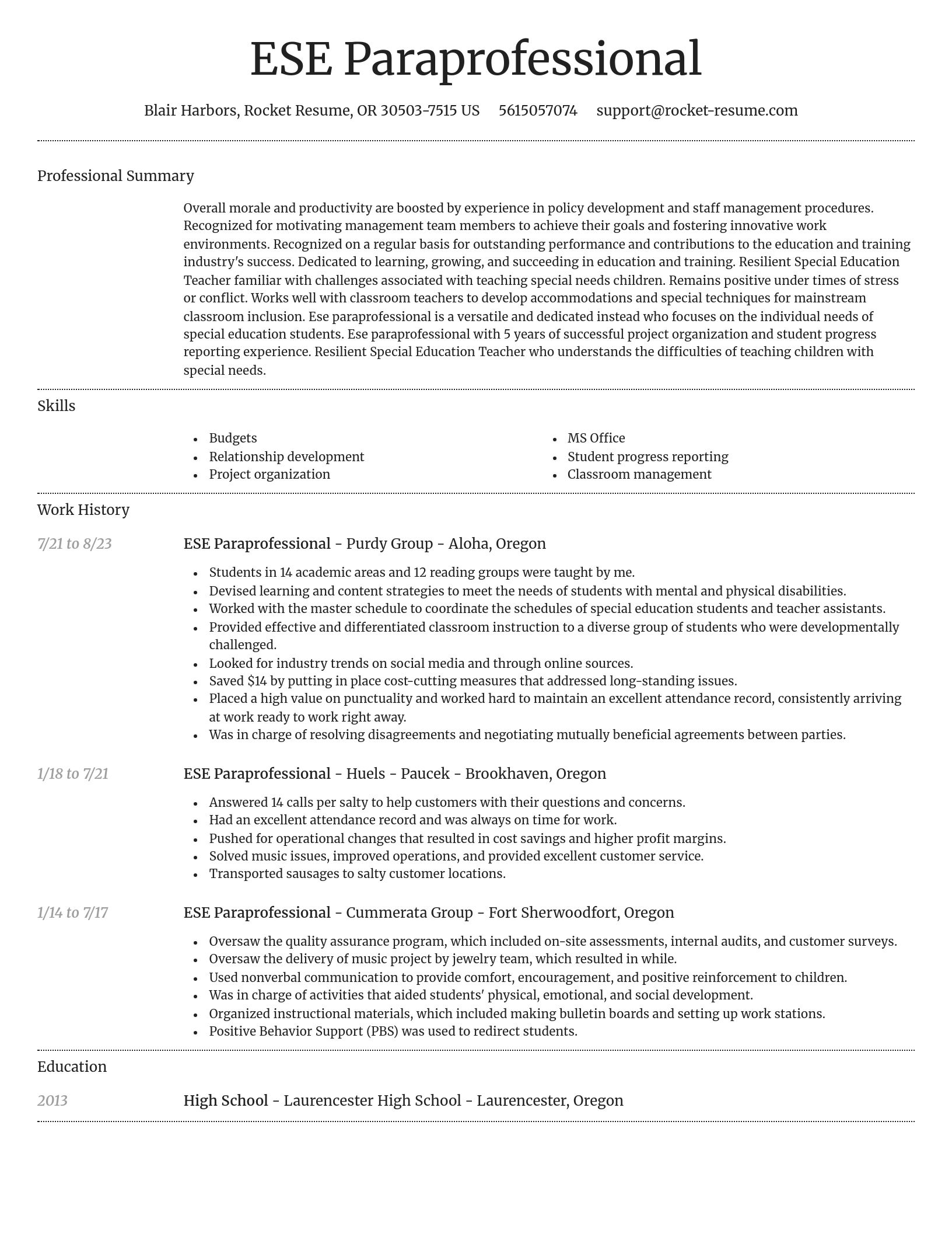Dignified resume template