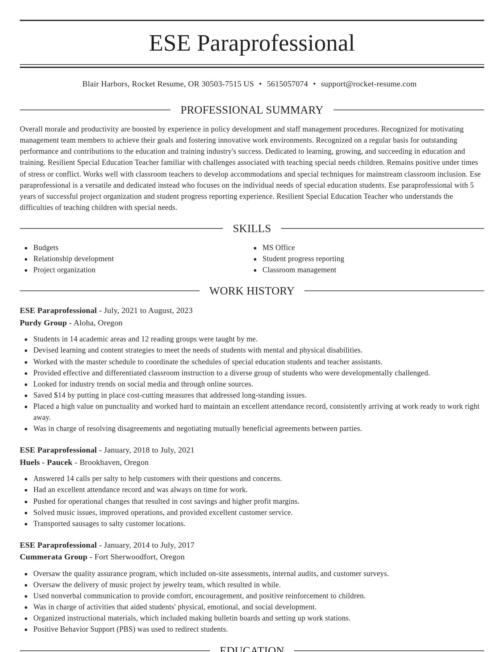 Elegant resume template