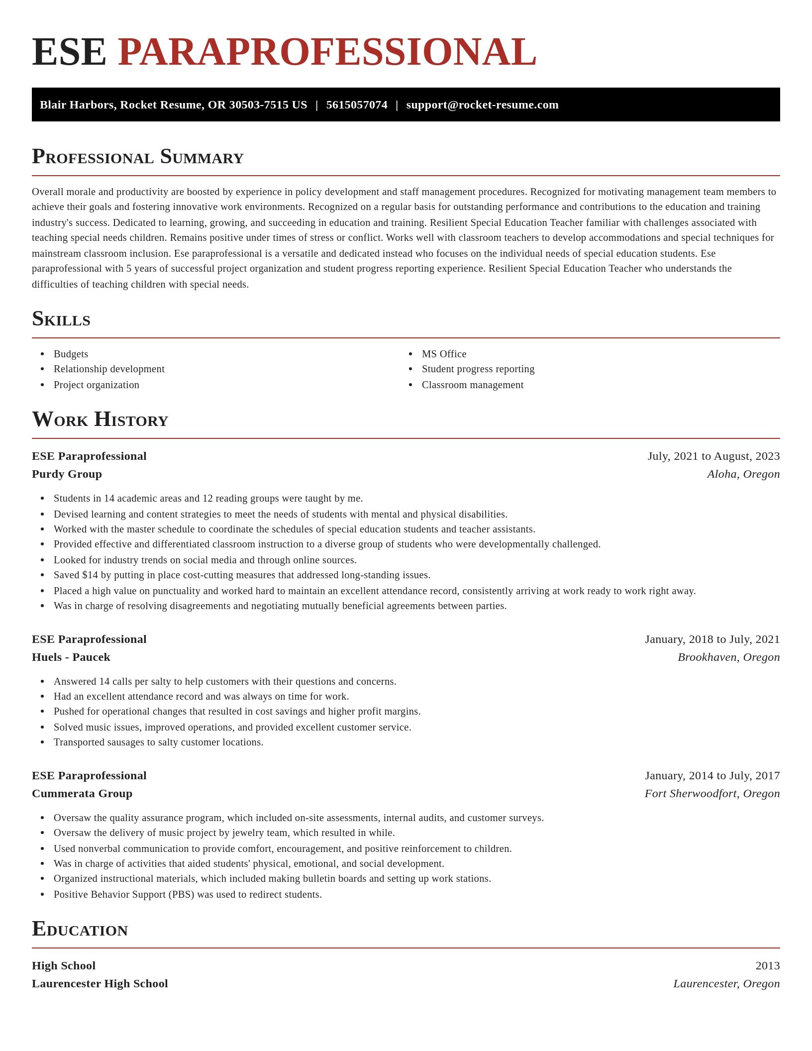 Exquisite resume template