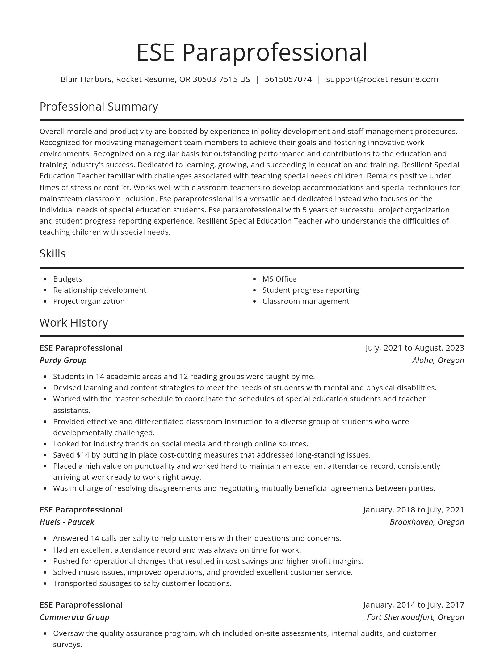 Spotlight resume template