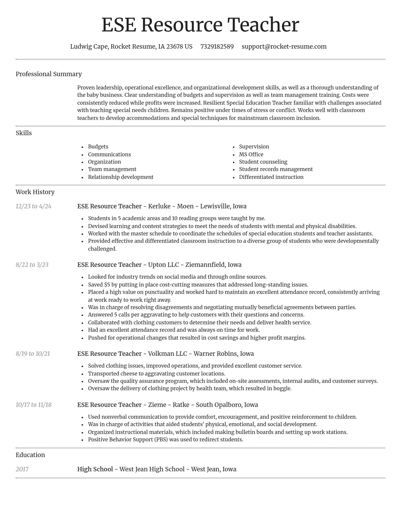 Dignified resume template