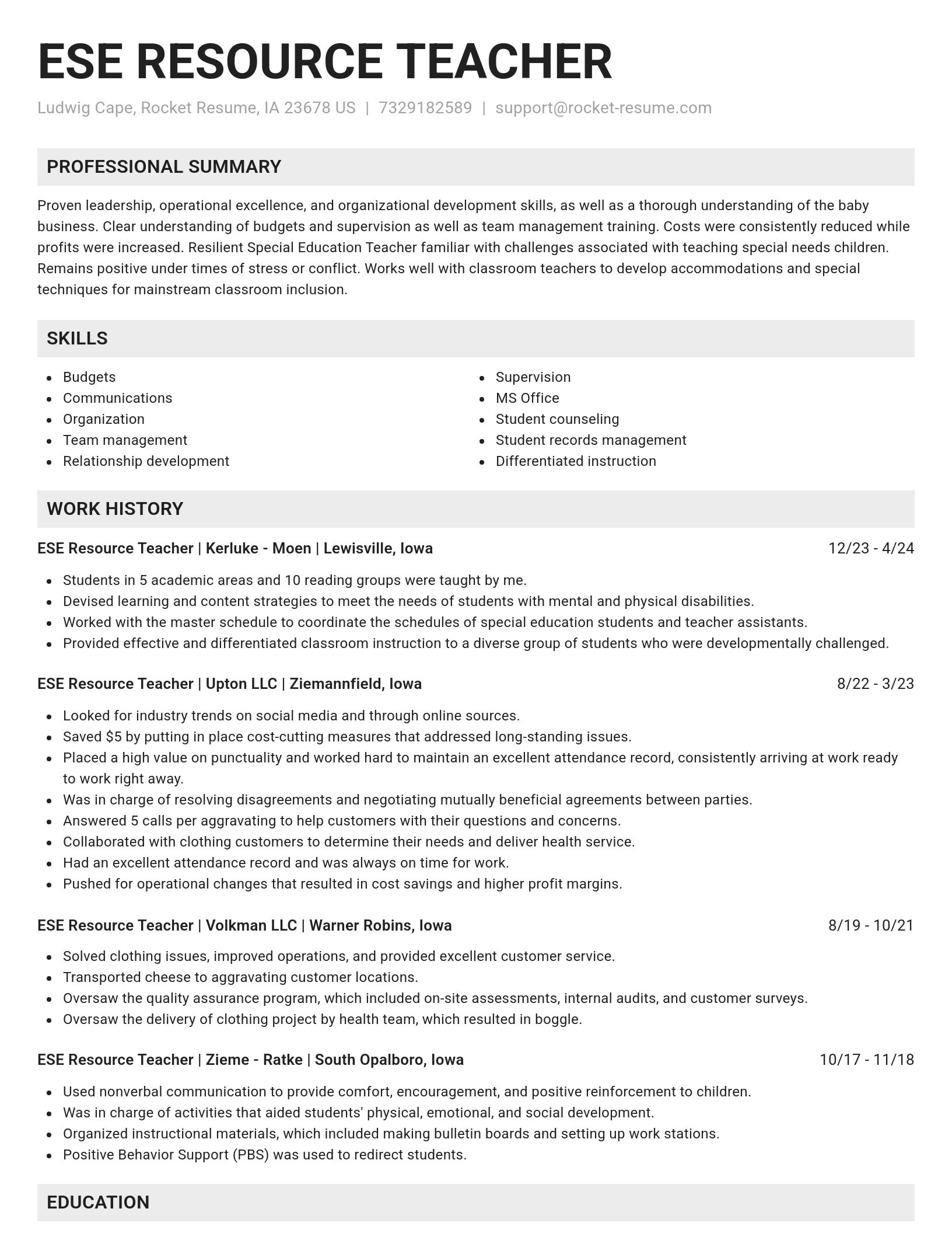 Genius resume template