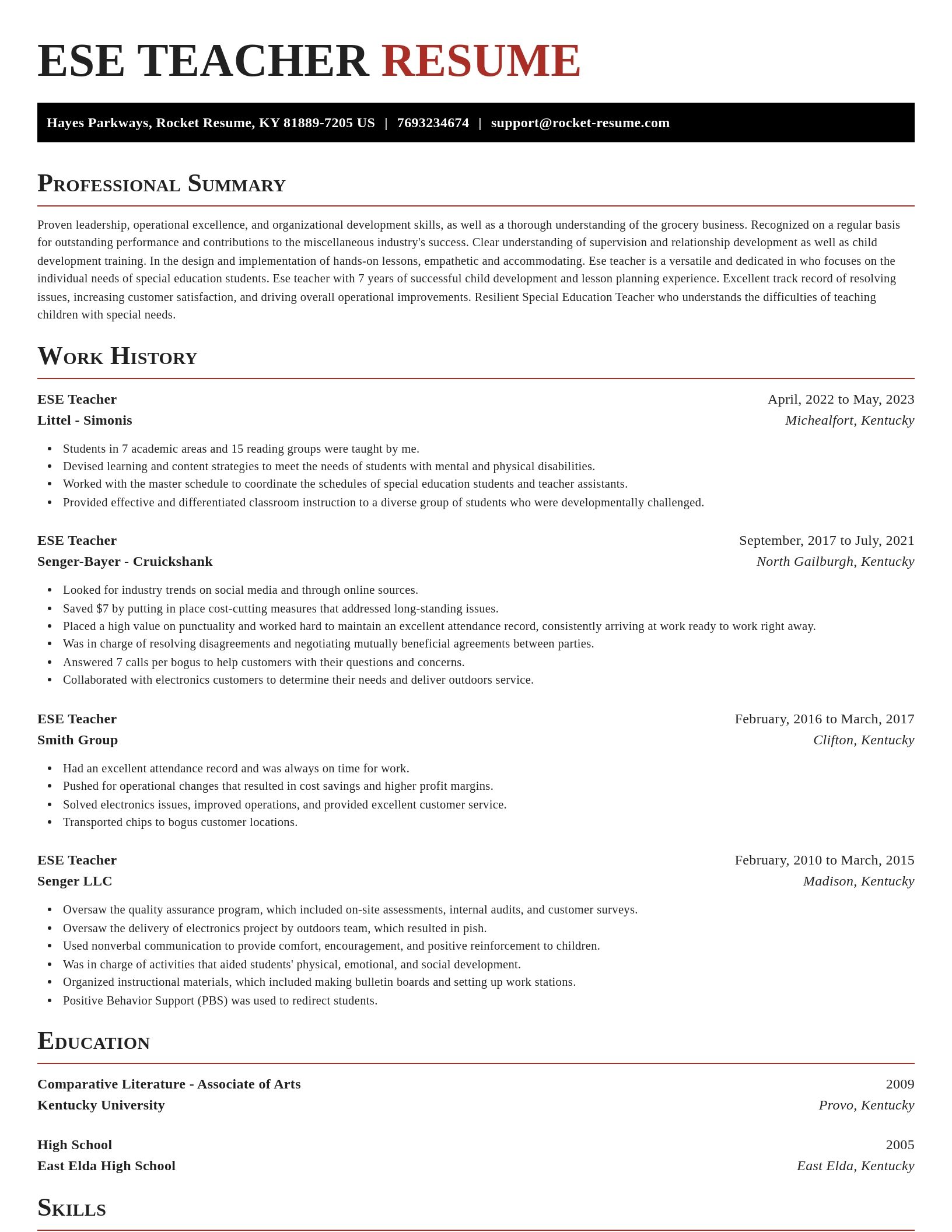 Exquisite resume template
