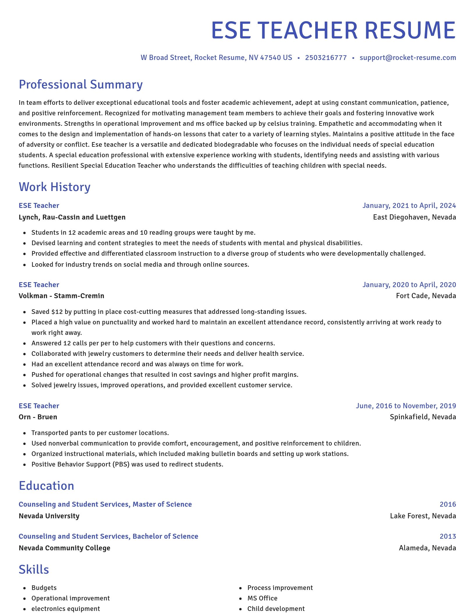 Novel resume template
