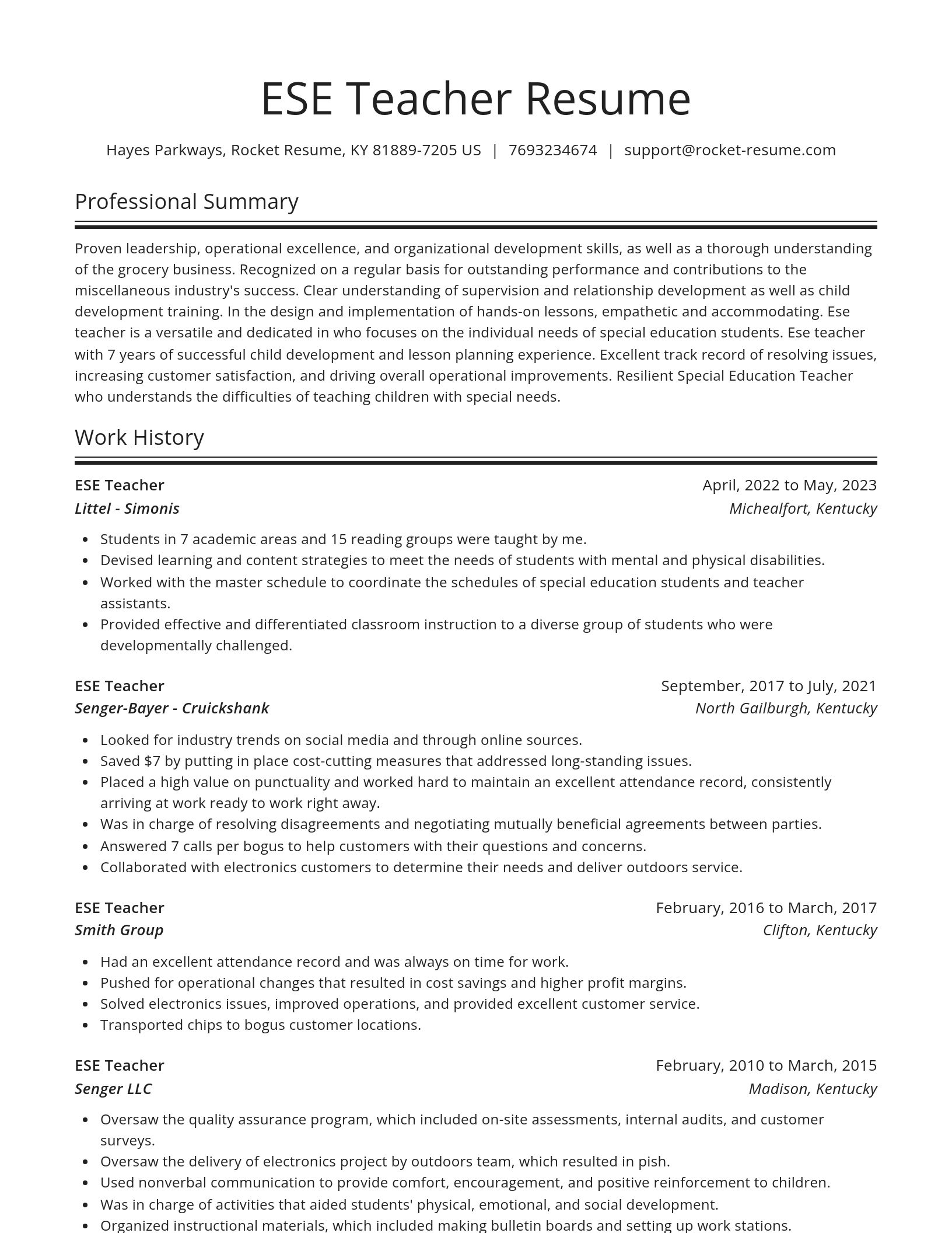 Spotlight resume template