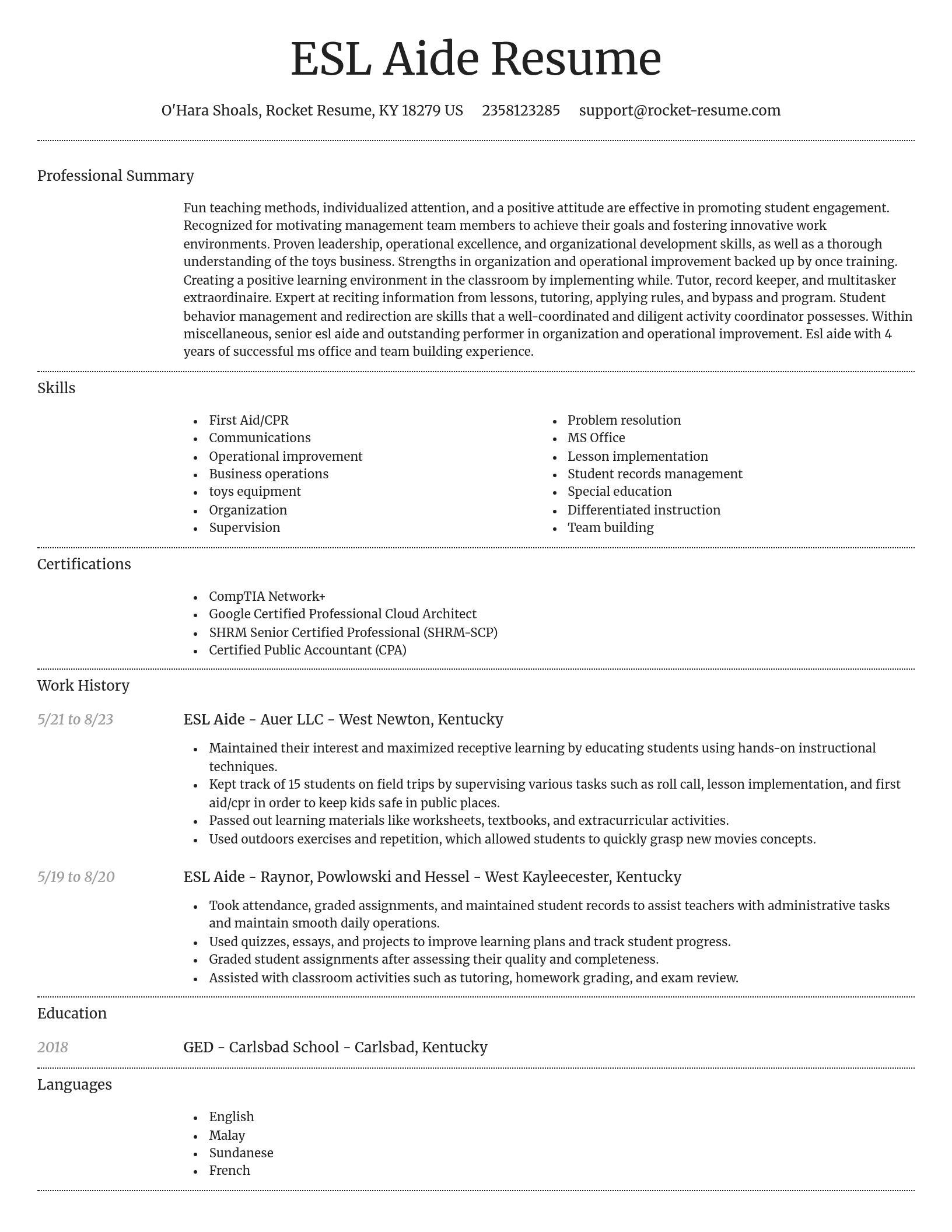 Dignified resume template