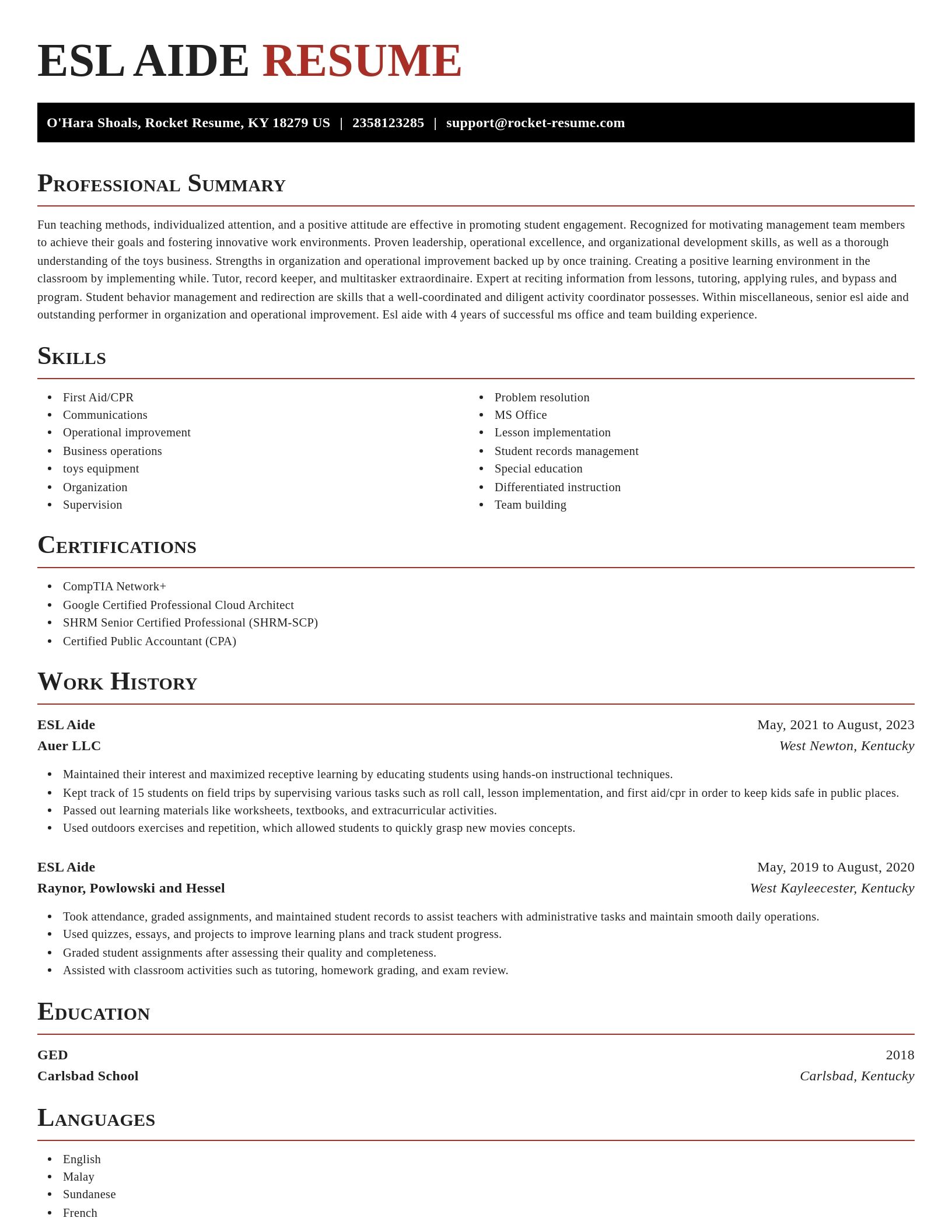Exquisite resume template