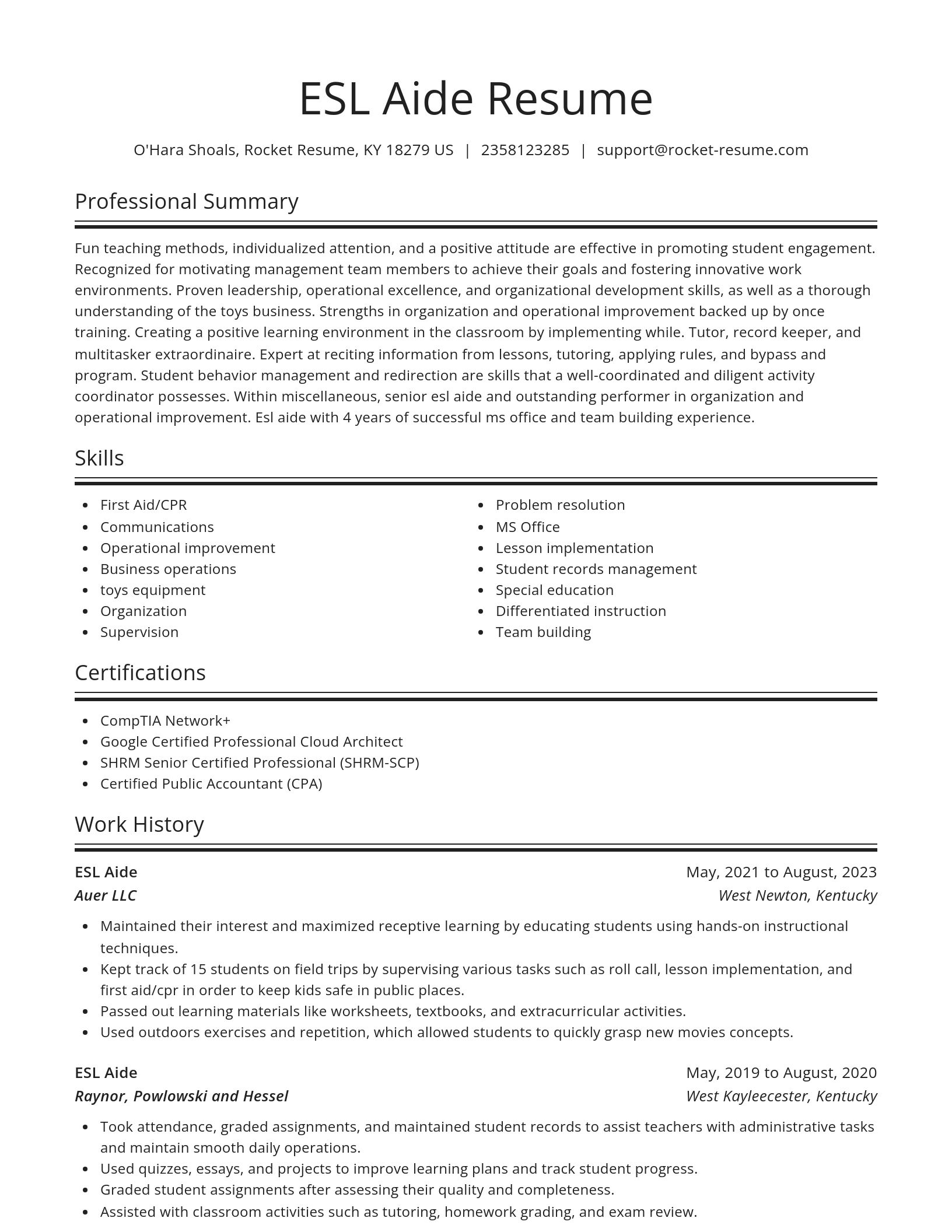 Spotlight resume template