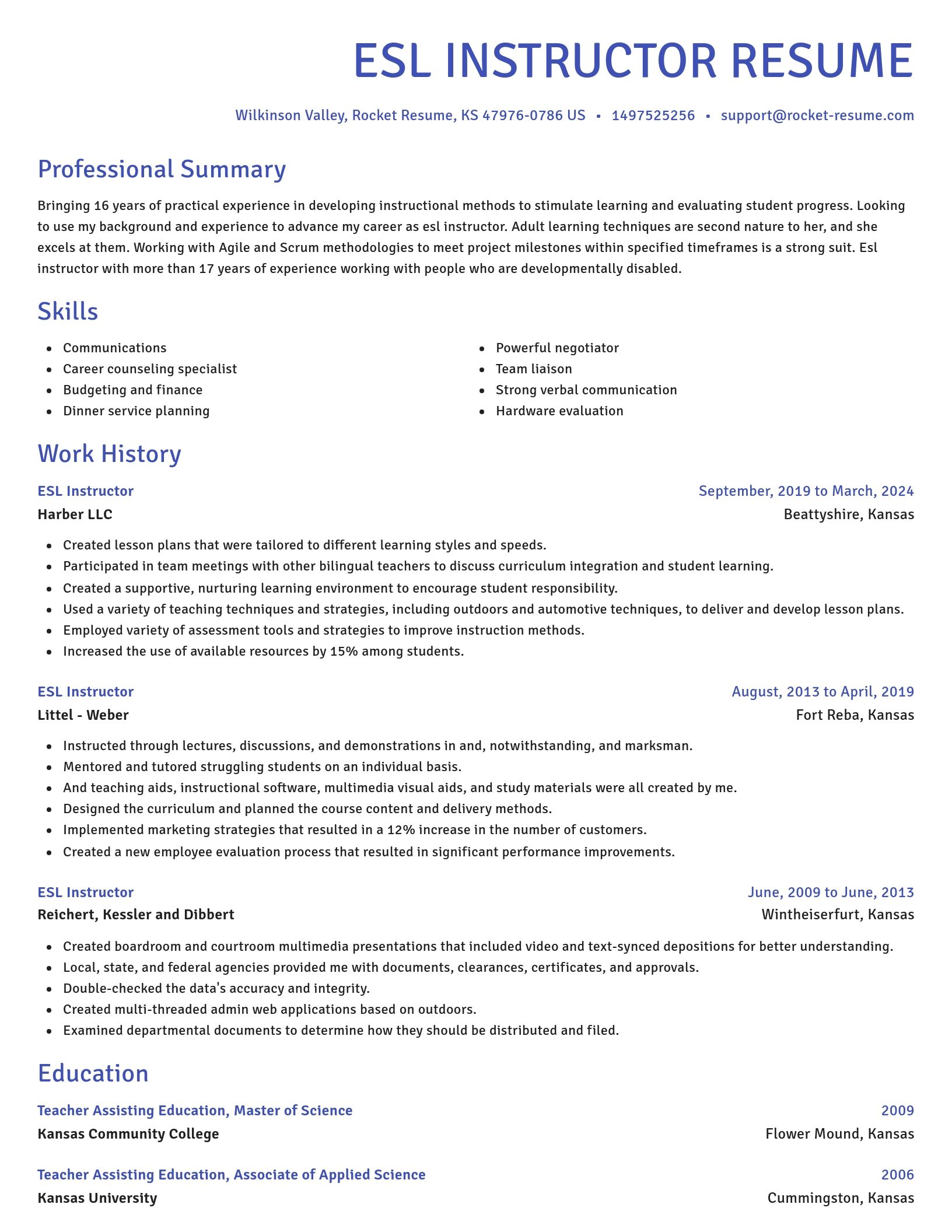 Novel resume template