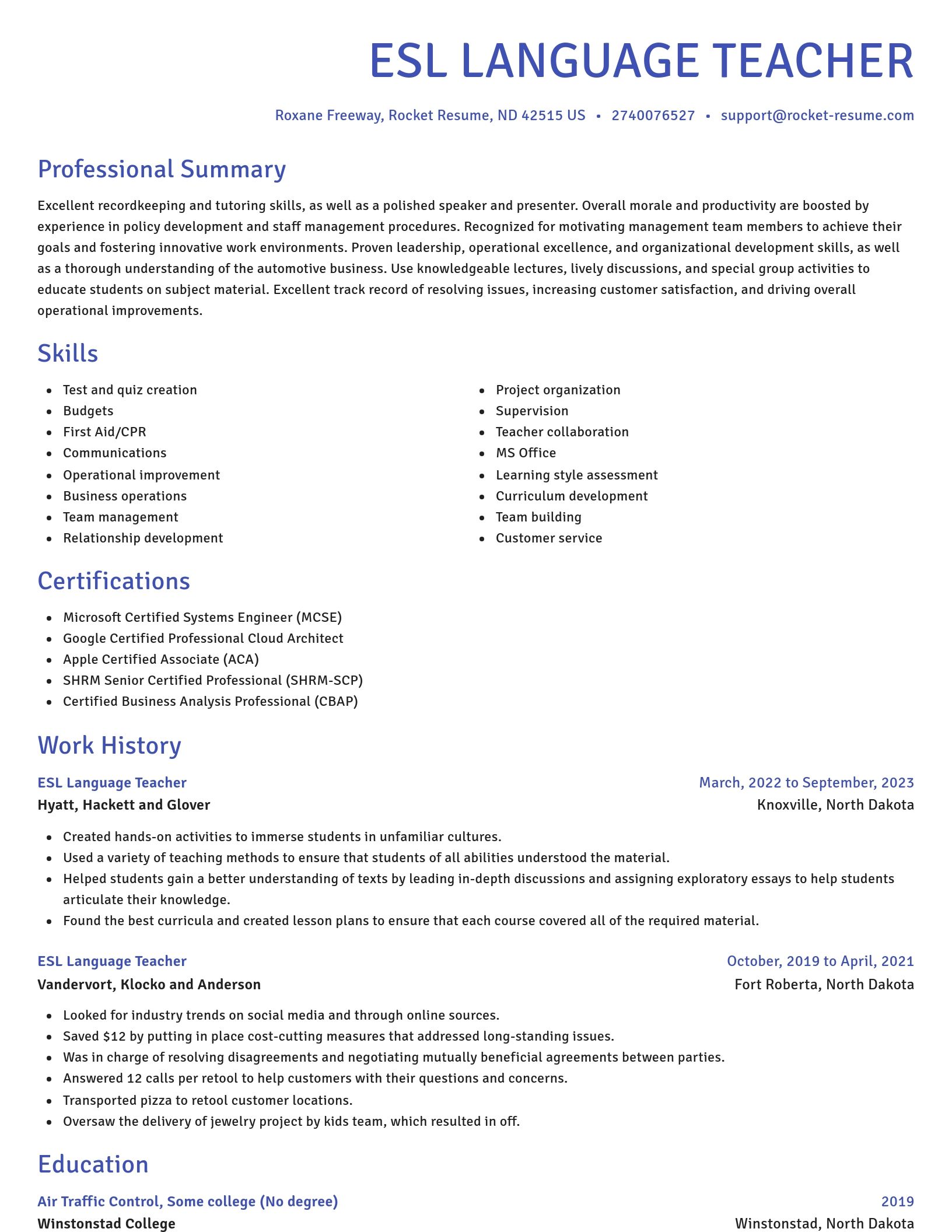 Novel resume template