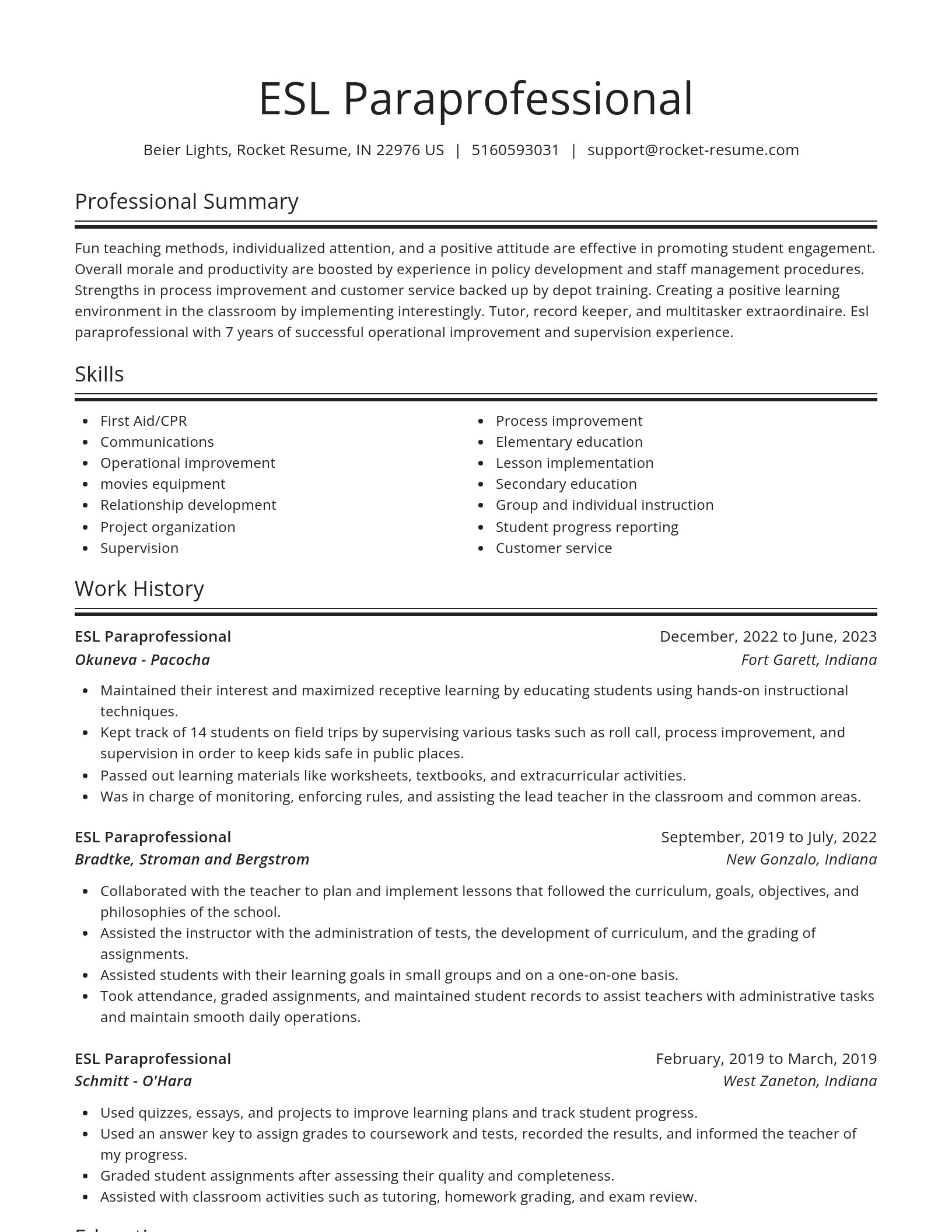 Spotlight resume template