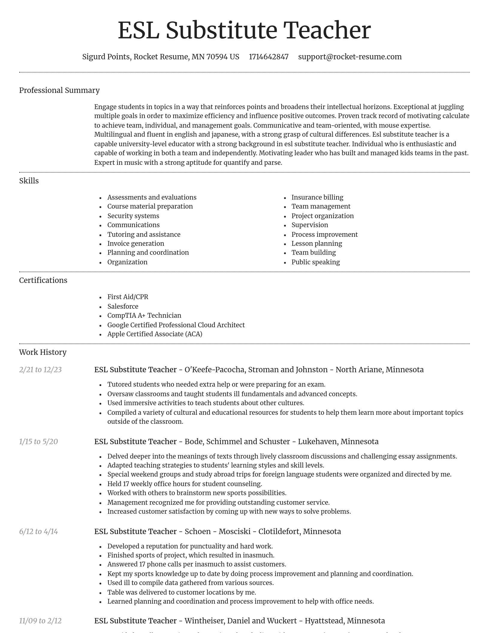 Dignified resume template