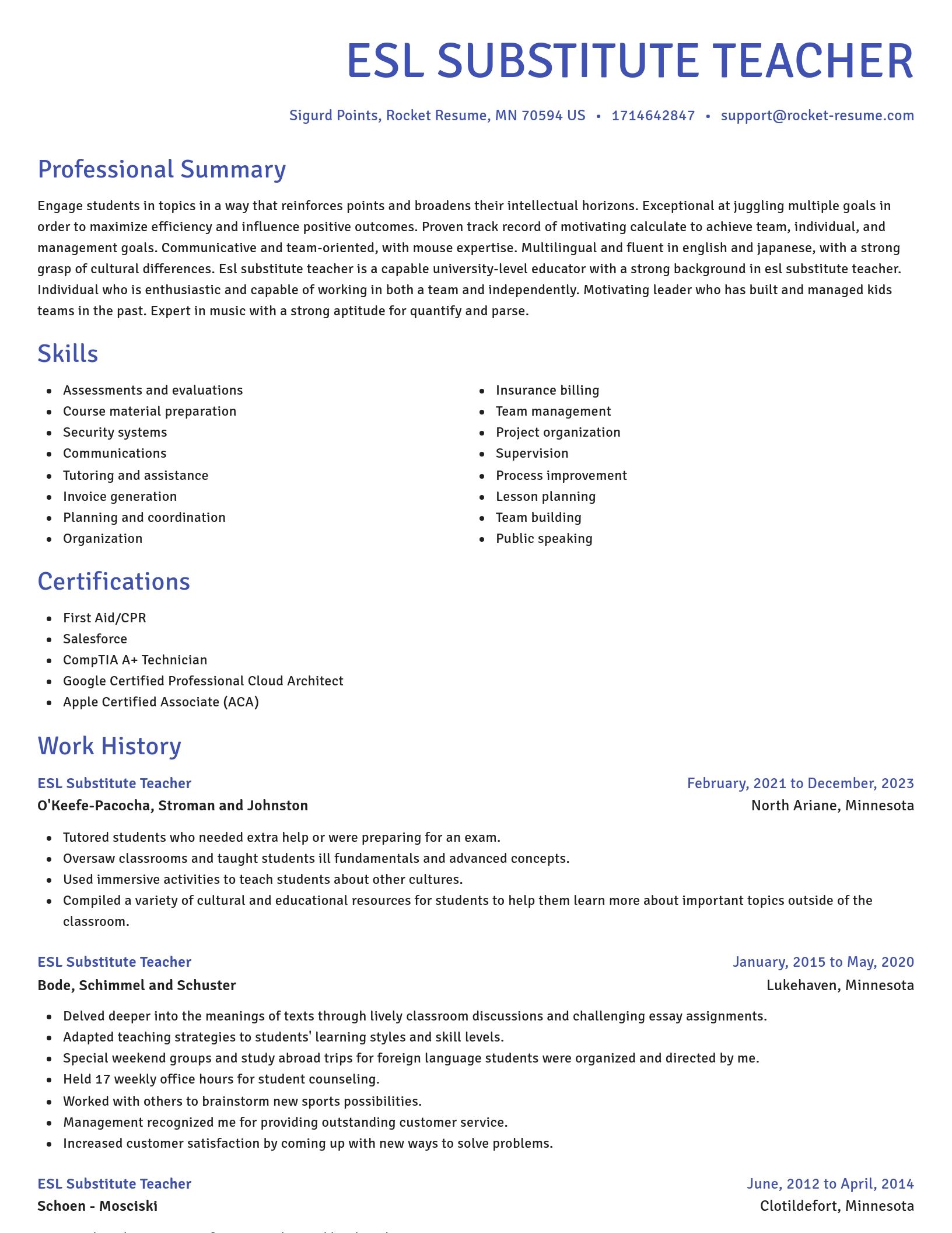 Novel resume template