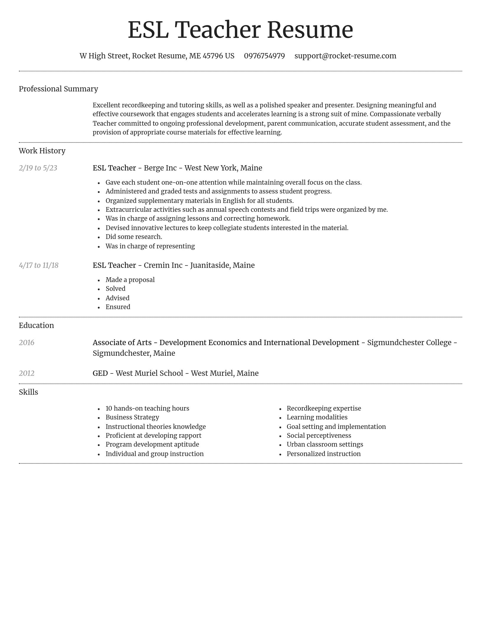 Dignified resume template