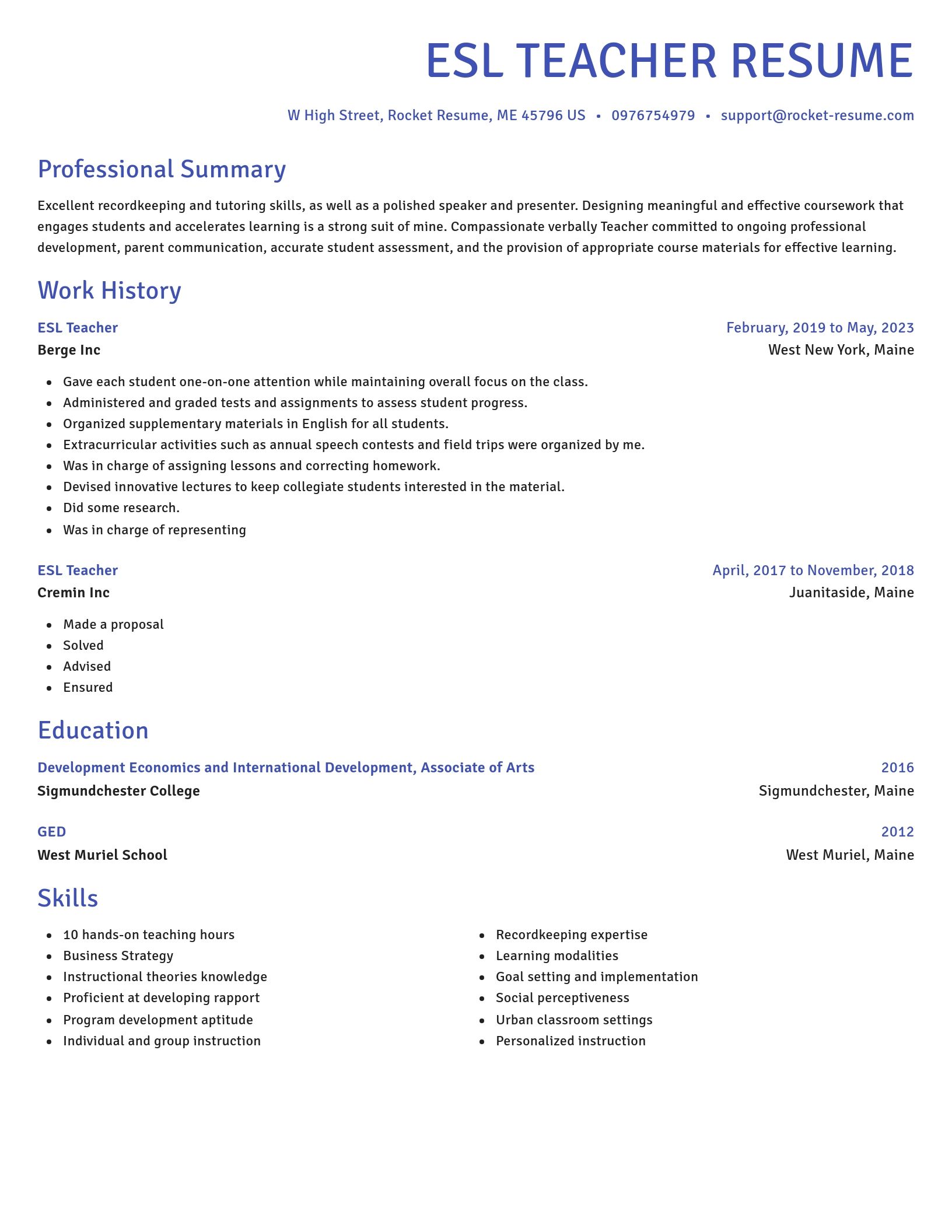 Novel resume template