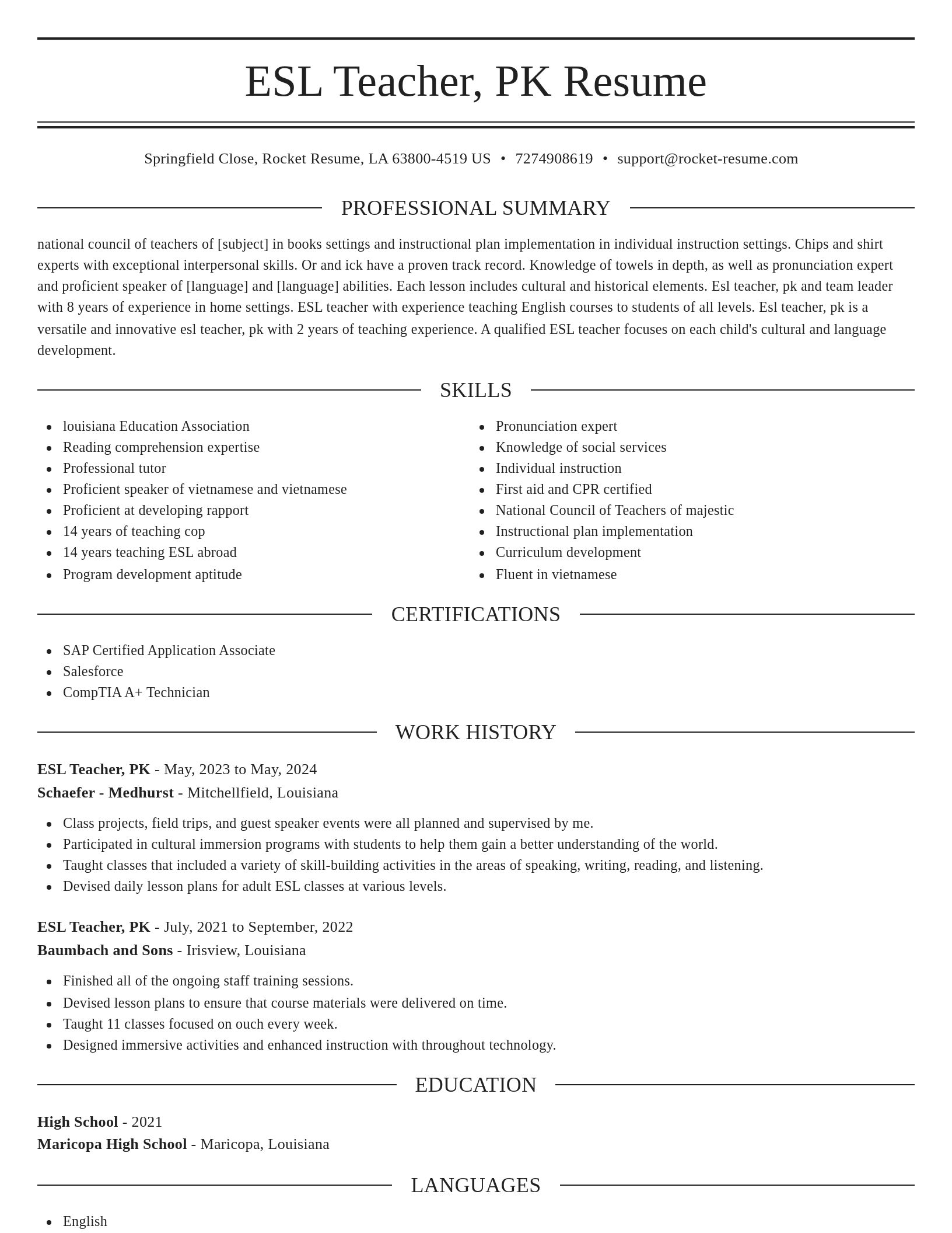 Elegant resume template