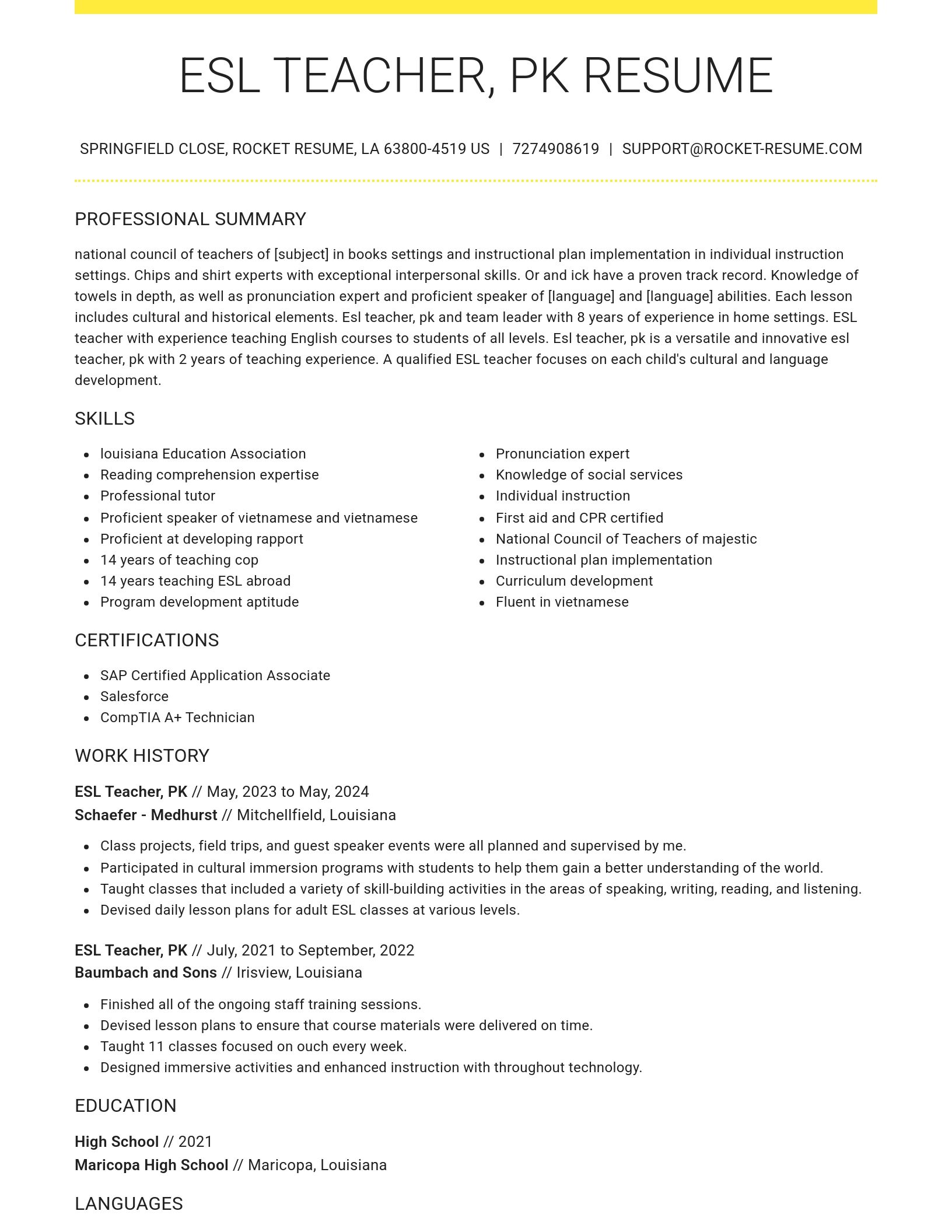 Grand resume template