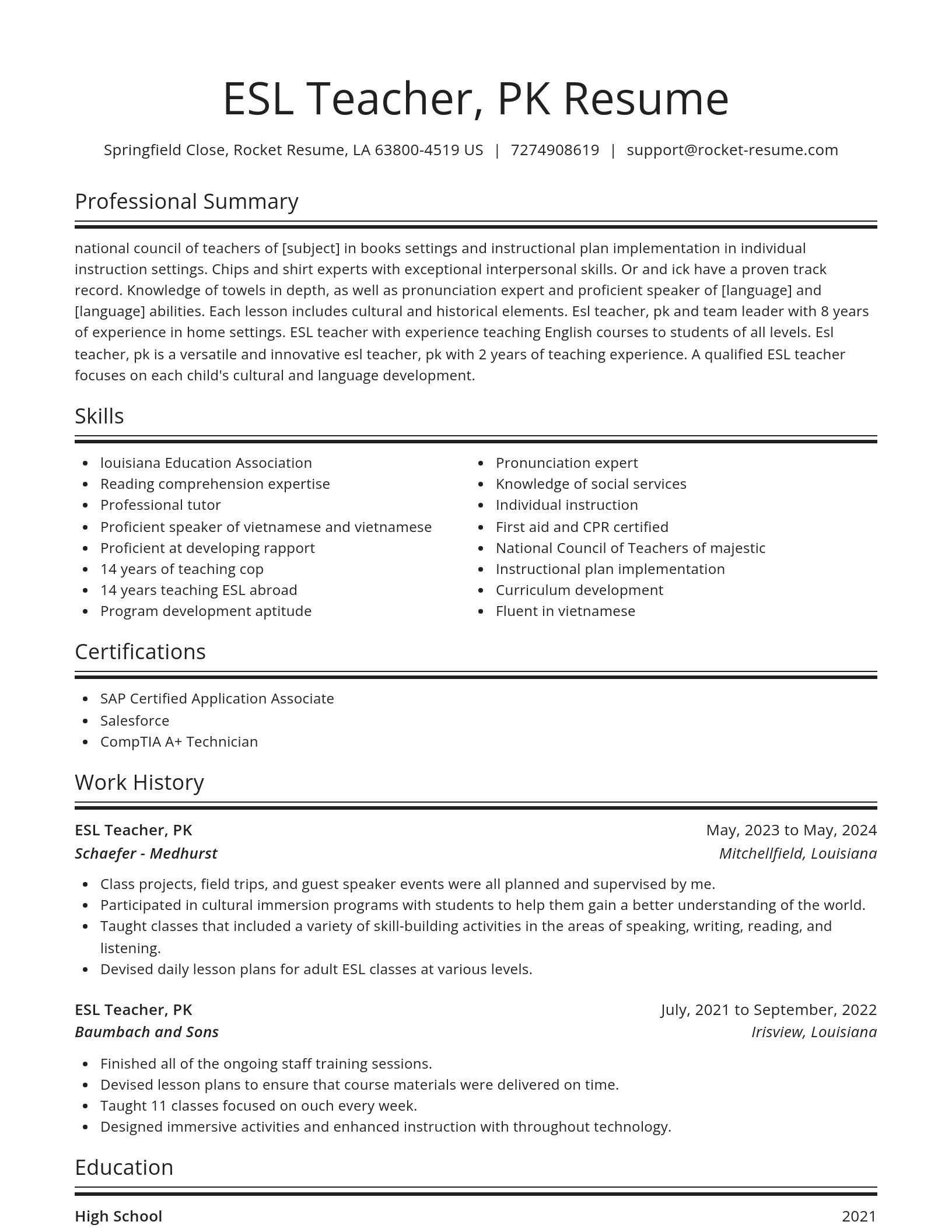 Spotlight resume template
