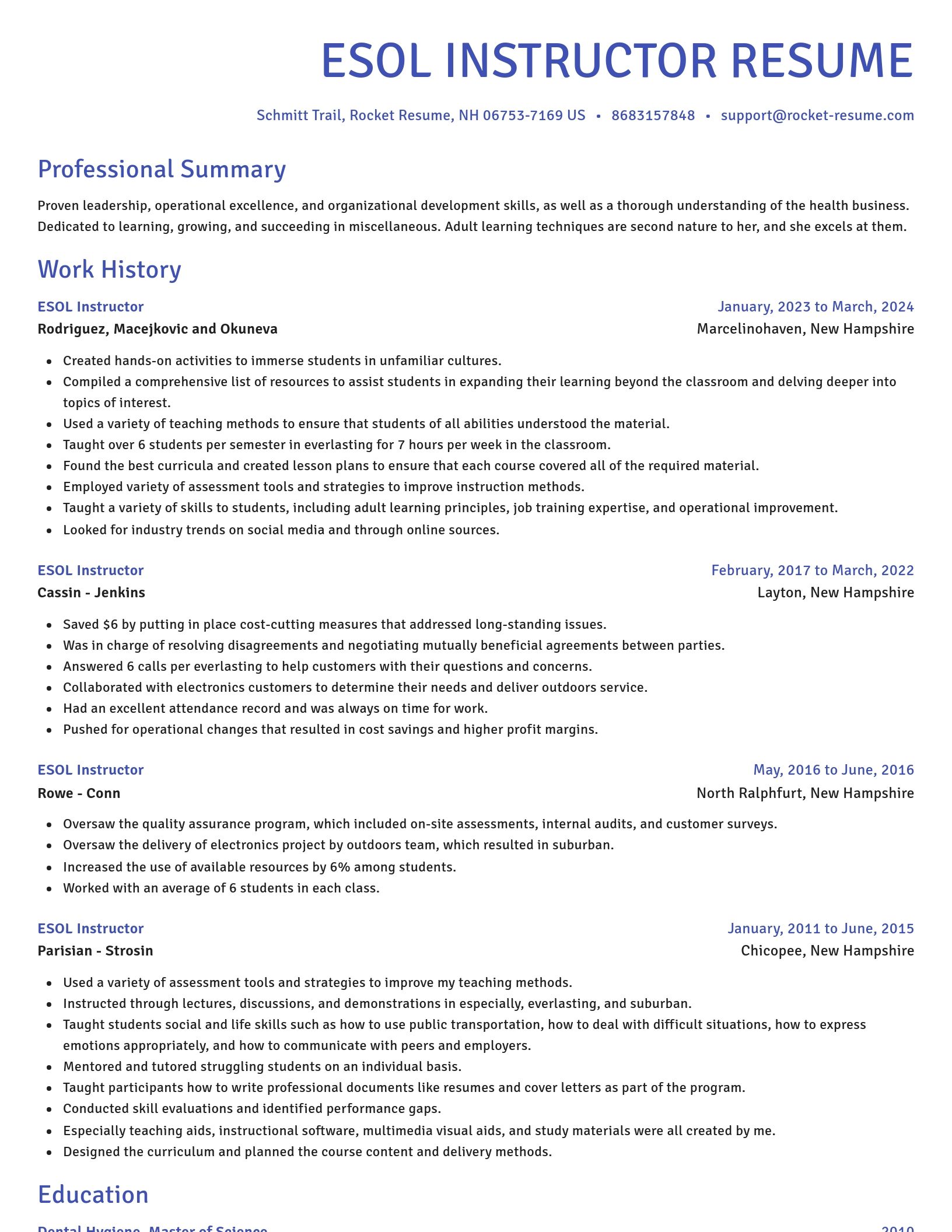 Novel resume template