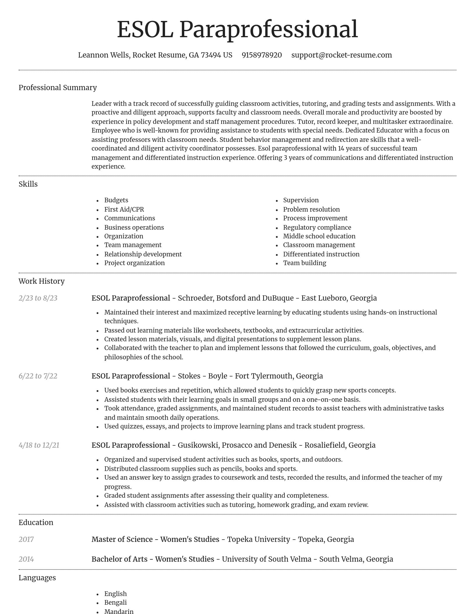 Dignified resume template