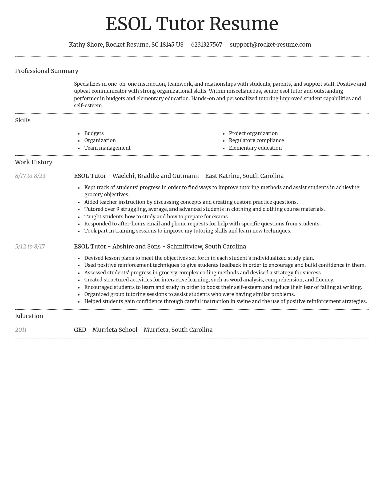 Dignified resume template