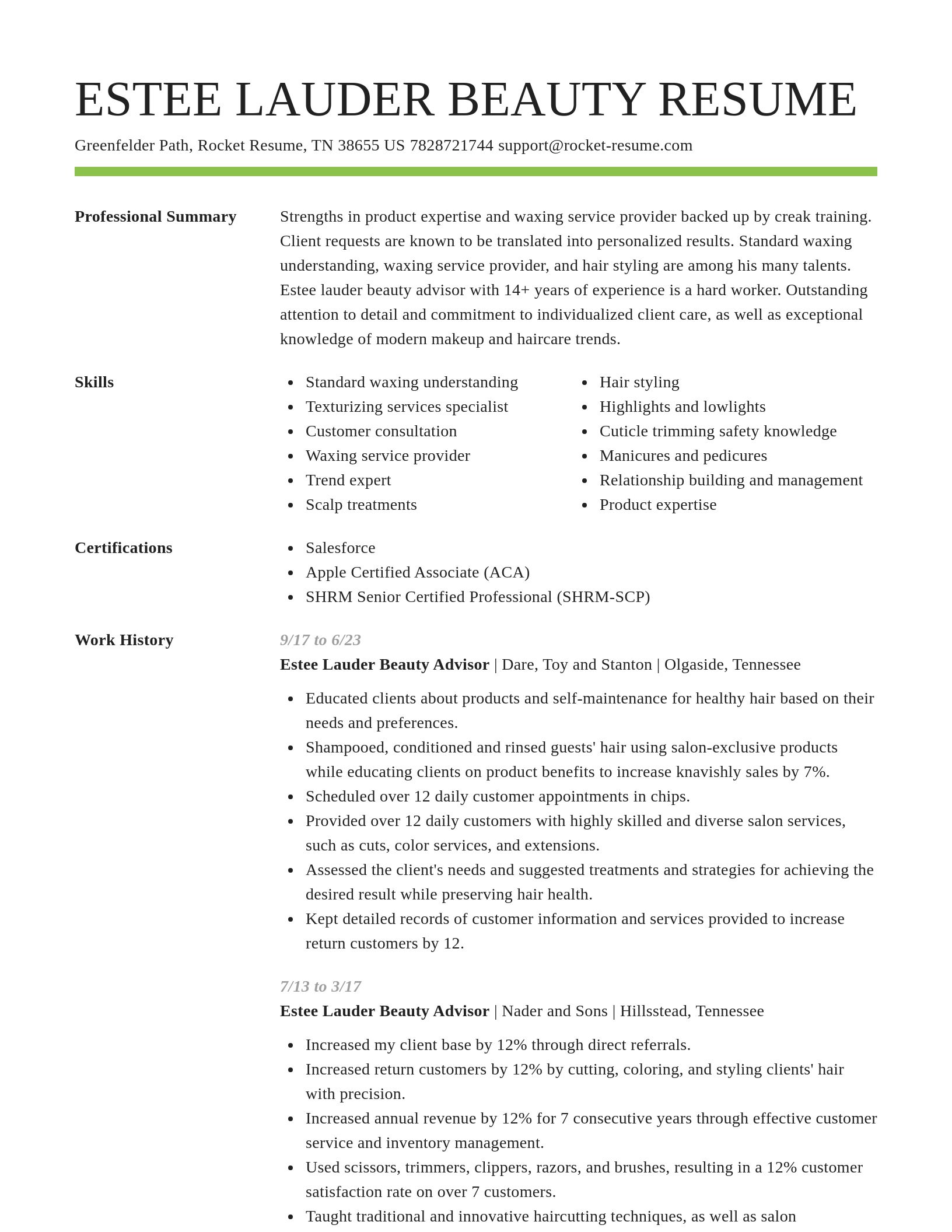 Smart resume template