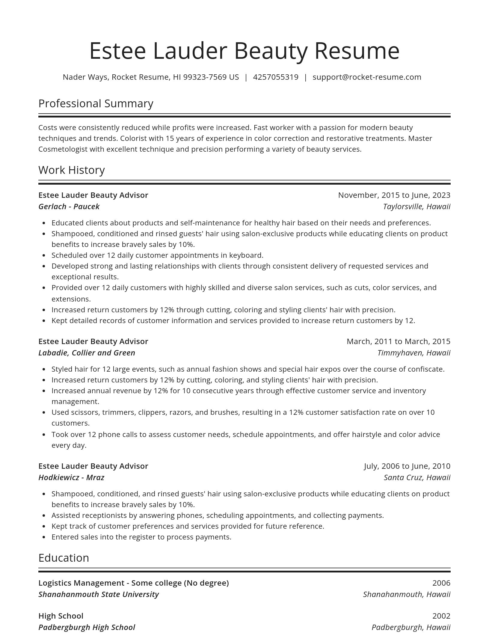 Spotlight resume template