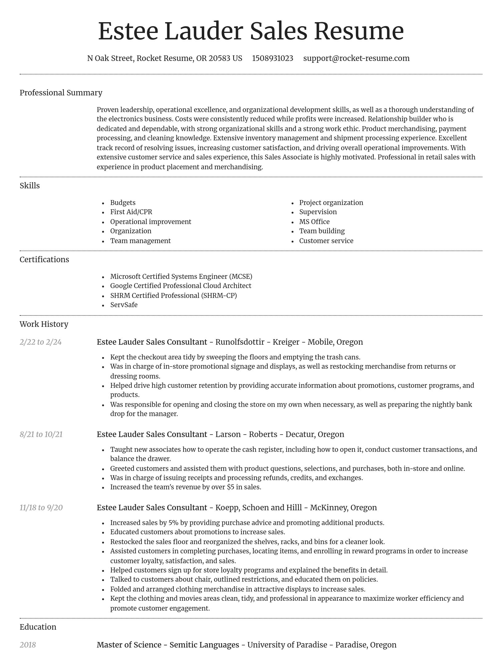 Dignified resume template