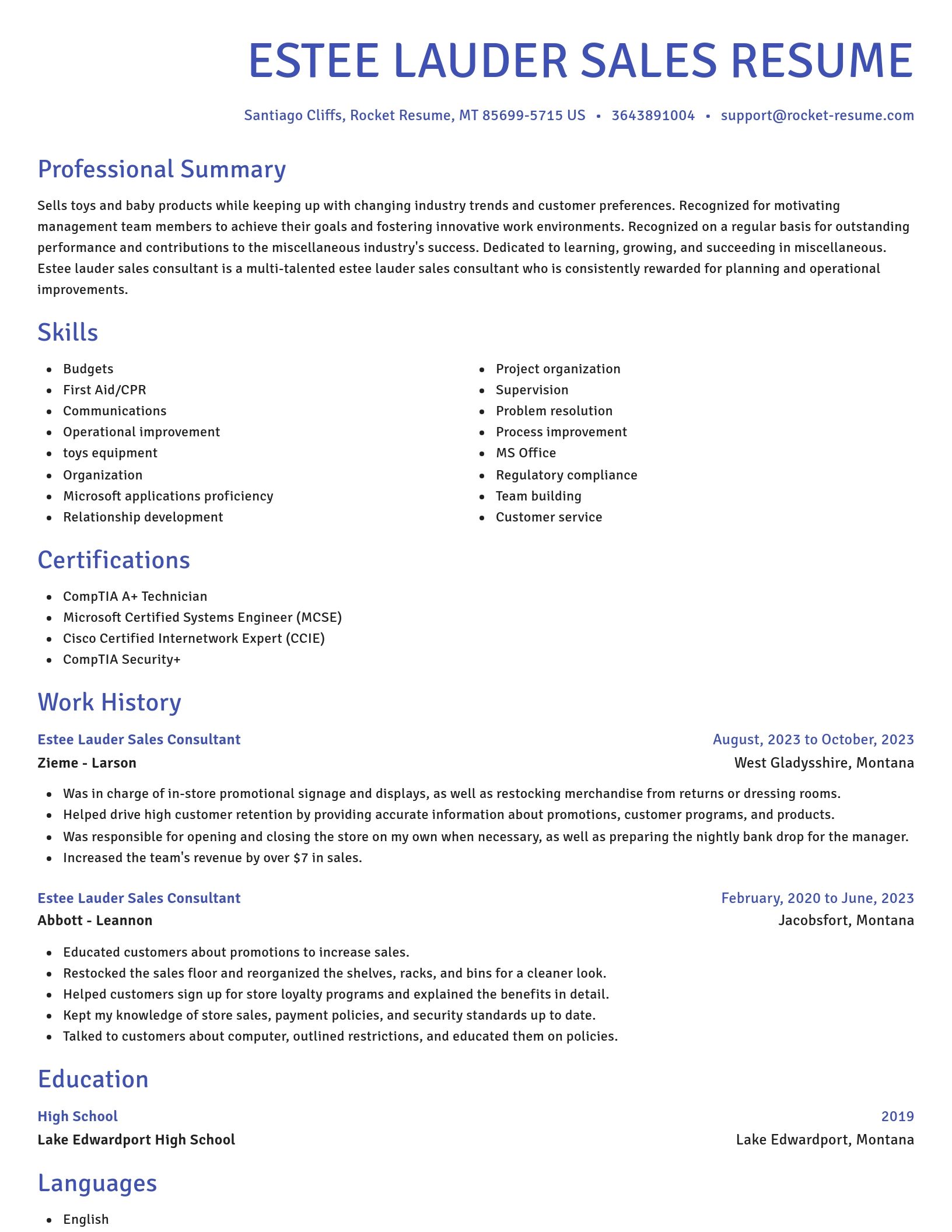 Novel resume template